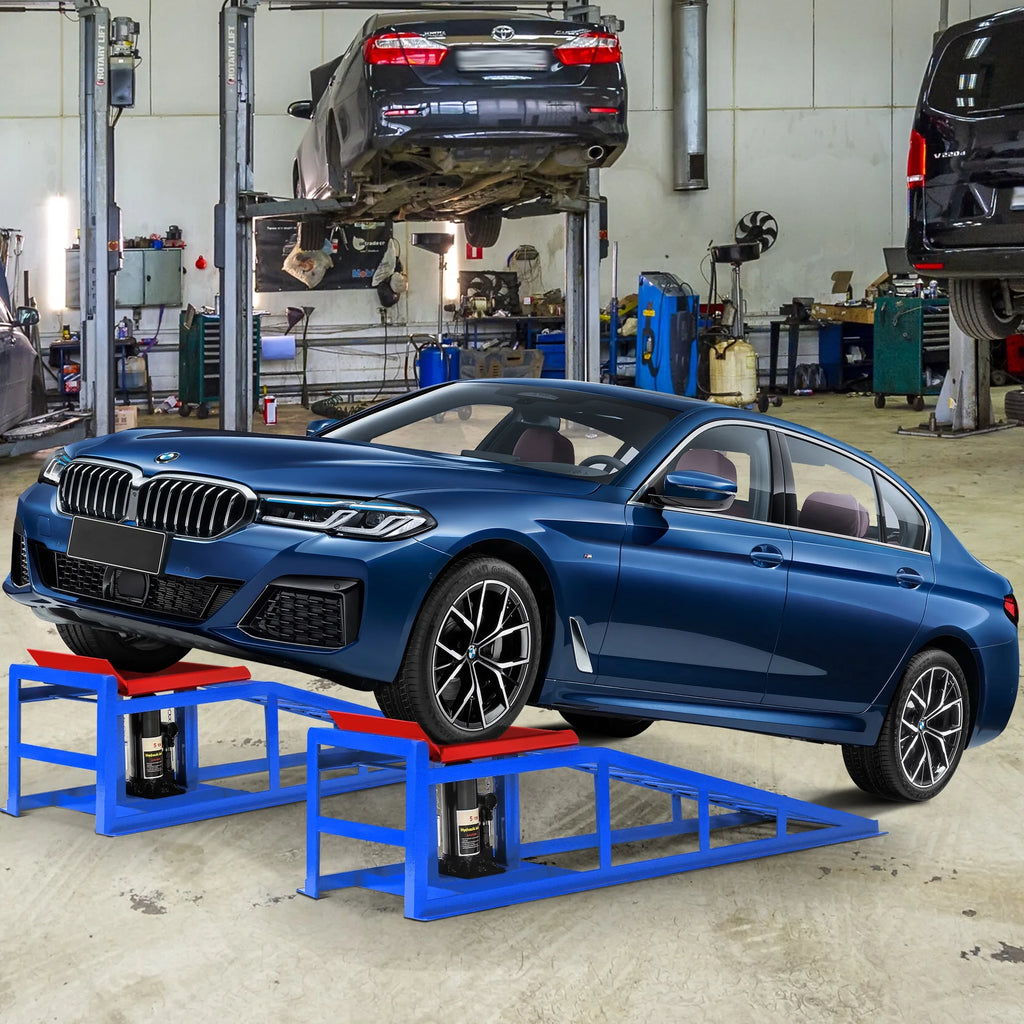 Lafati 2-Pack Hydraulic Car Ramps: Heavy-Duty Vehicle Ramps with 5T / 10000lbs Jack Load Capacity. Portable Design for Effortless Oil Changes and Car Lifts