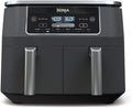 Ninja DZ201 Foodi 8 Quart 6-in-1 DualZone 2-Basket Air Fryer with 2 Independent Frying Baskets. Match Cook & Smart Finish to Roast. Broil. Dehydrate & More for Quick. Easy Meals. Grey