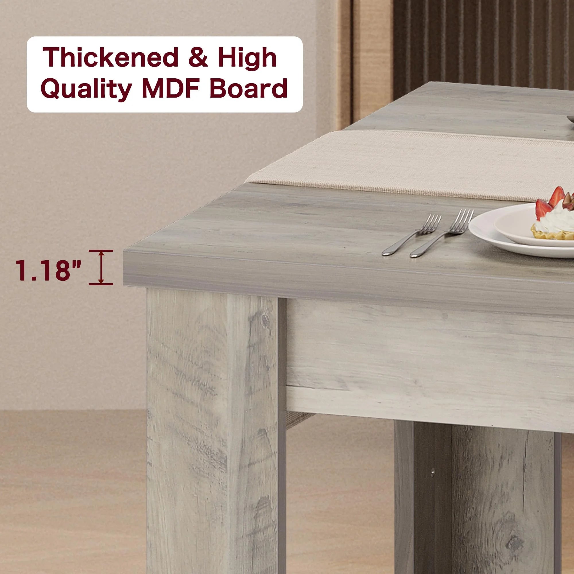 Dining Table for 4-6.63-inch Dining Tables for 4.Farmhouse Kitchen Table with Large Tabletop.Rectangular Dining Room Table.Kitchen Dining Table Dinner Table for Kitchen.Living Room��Only table��