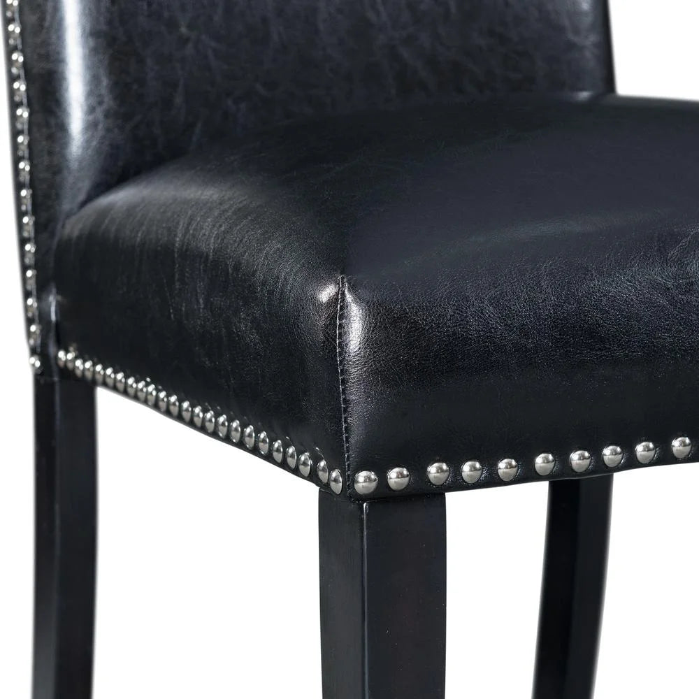 Picket House Celine 5PC Counter Dining Set with 4 Black Faux Leather Chairs