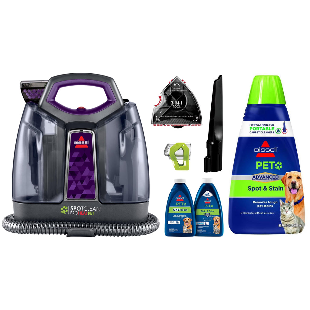 BISSELL Littlle Green ProHeat Advanced Pet Portable Deep Cleaning. for Carpet. Upholstery. and Auto. tough stain removal. Heatwave Technology. Lightweight. 2513W