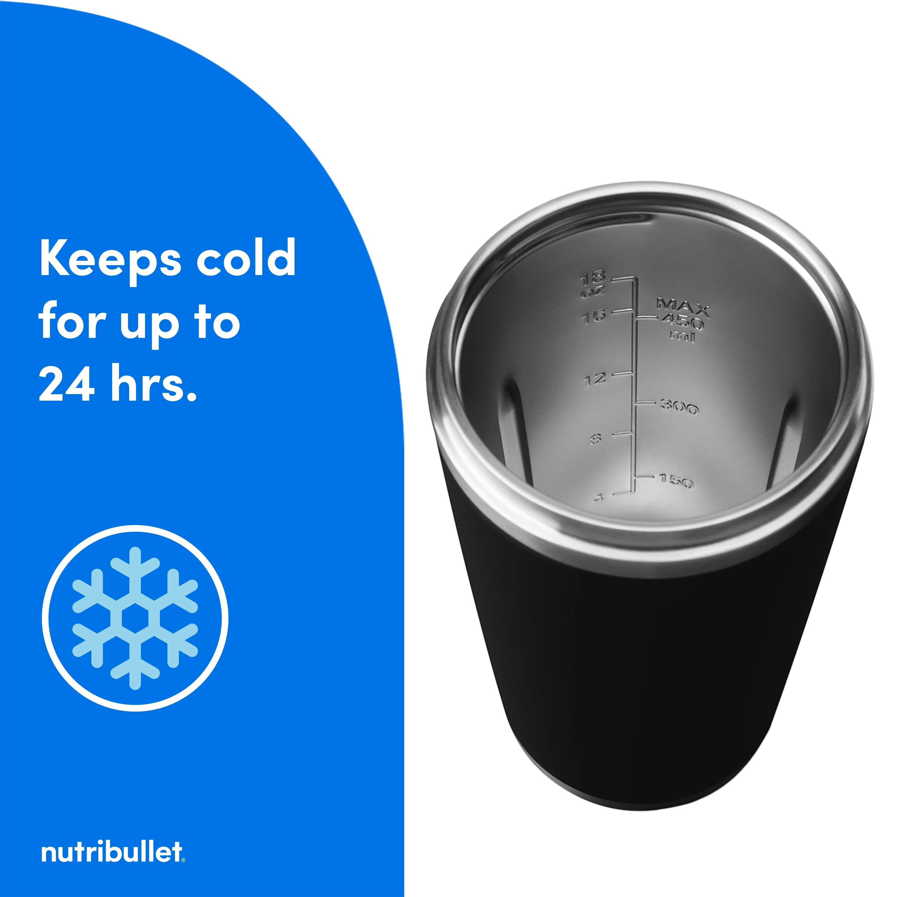 nutribullet Flip Insulated Portable Blender NBPB10350AK - Matte Black. 18oz