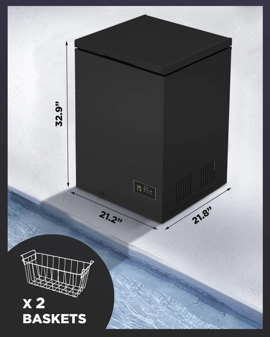 ADT Low temperature Chest Freezer 3.5 Cubic Feet Free-Standing Top Door Freezers 14�H to -40�H