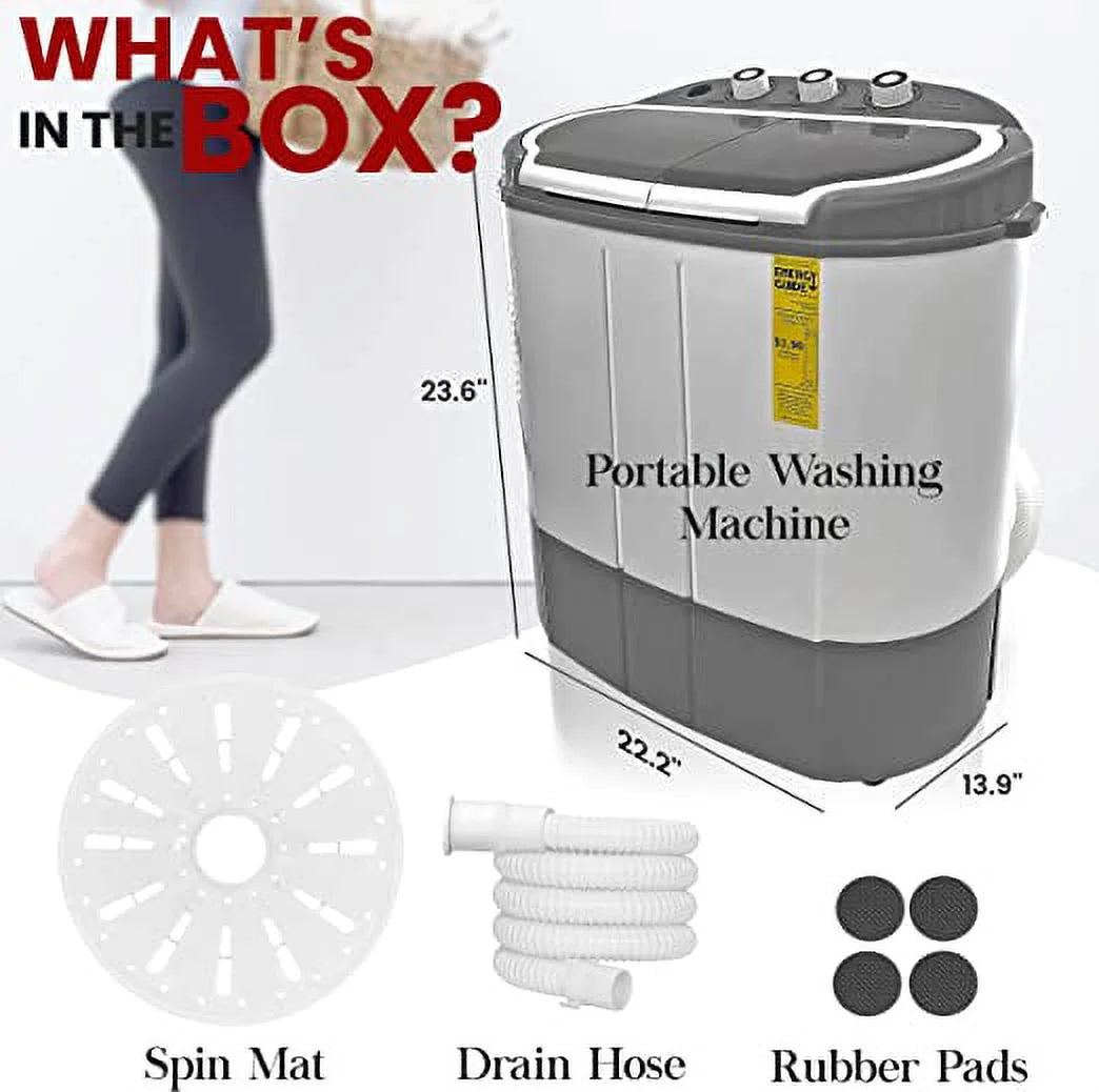 Pyle Pure Clean 110 Volt 2 in 1 Compact and Portable Washer and Dryer. Gray