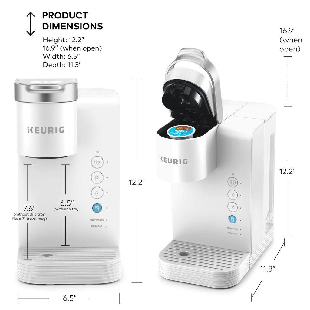 Keurig K-Iced Essentials Iced and Hot Single-Serve K-Cup Pod Coffee Maker. White
