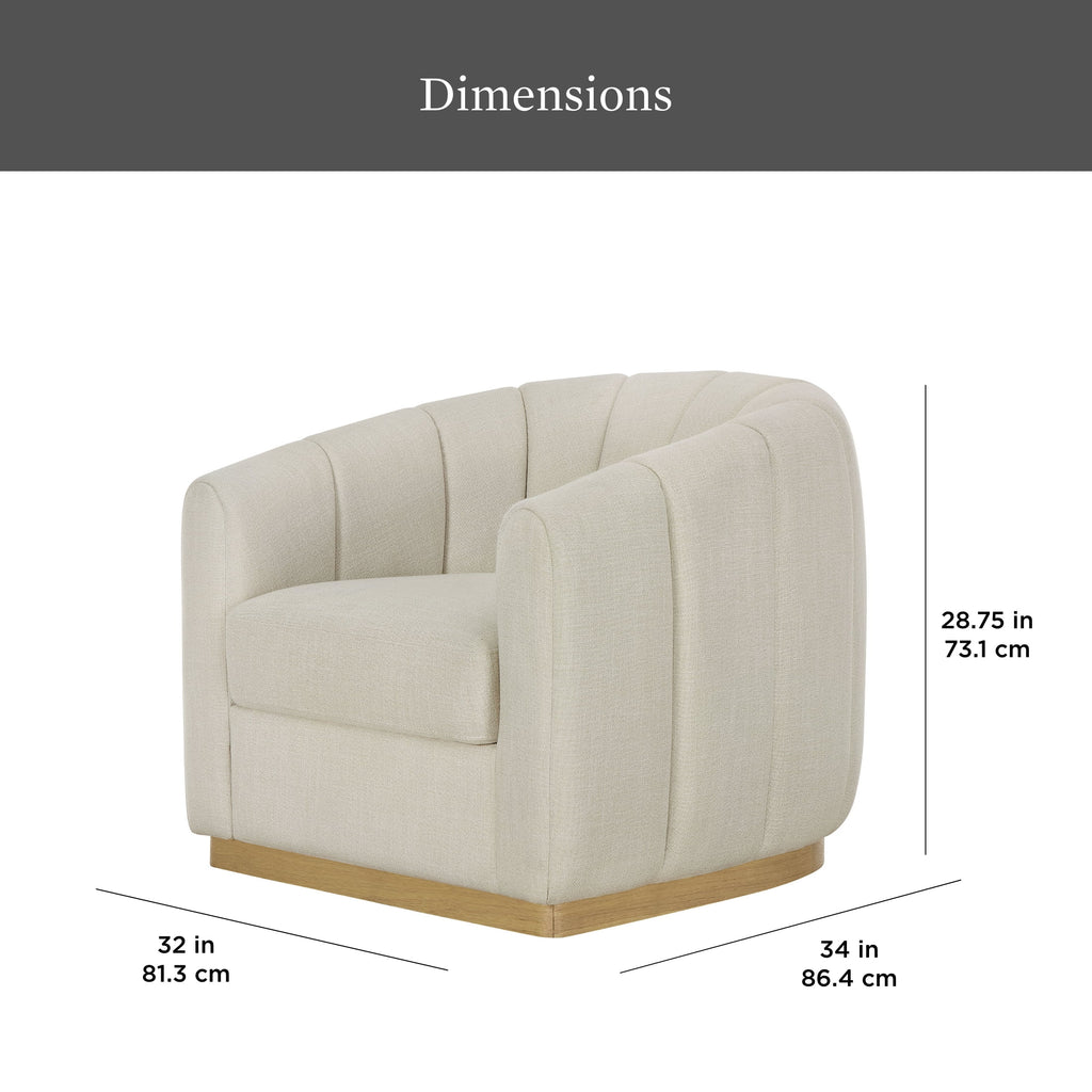 Better Homes & Gardens Lillian Accent Swivel Chair. Cream Linen