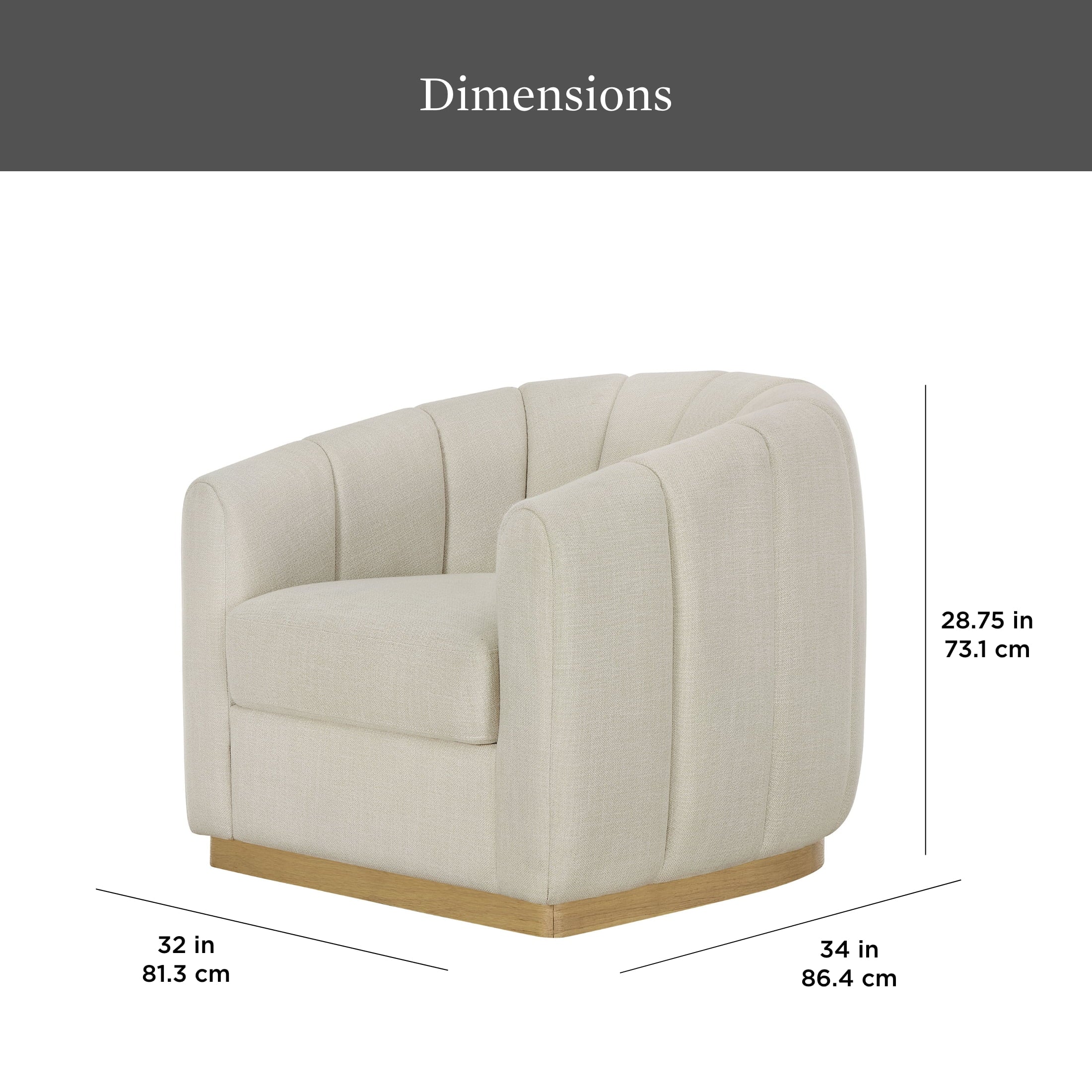 Better Homes & Gardens Lillian Accent Swivel Chair. Cream Linen