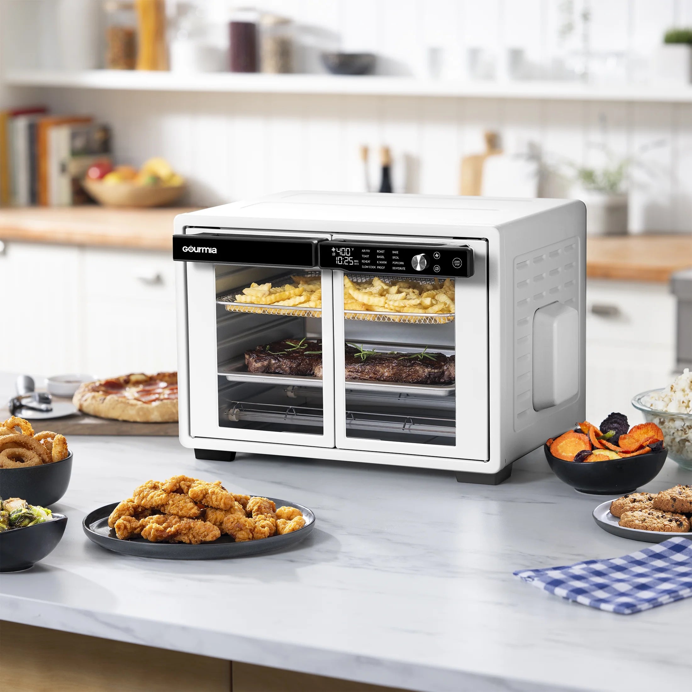 Gourmia 1700W 9-Slice Digital Toaster Oven Air Fryer. 12 Cooking Preset. 35L. Stainless Steel