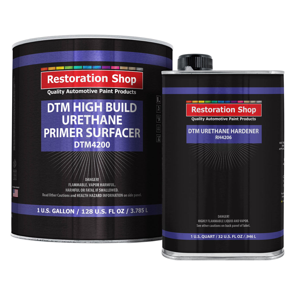 1.25 Gallon 2K High Build Primer Automotive Paint Kit - 1 Gal. Gray Urethane Primer Surfacer. 1 Qt Hardener. 4:1 Mix Ratio - Professional Auto Car Refinish Coating - Auto Body Repair