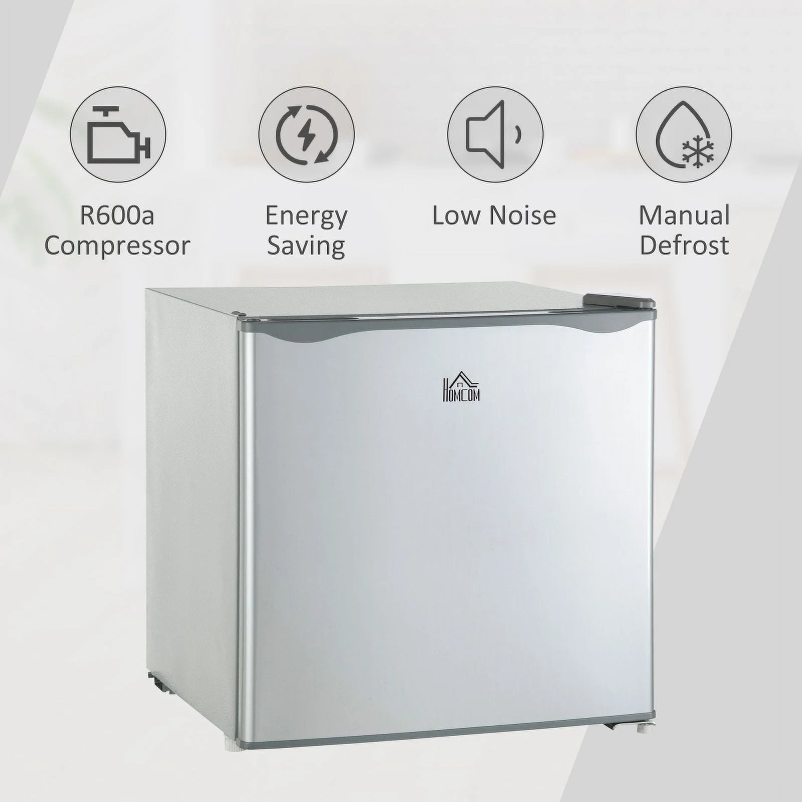 HOMCOM Mini Freezer Countertop. 1.1 Cu.Ft Compact Upright Freezer with Removable Shelves. Reversible Door for Home. Dorm. Apartment and Office. gray  05