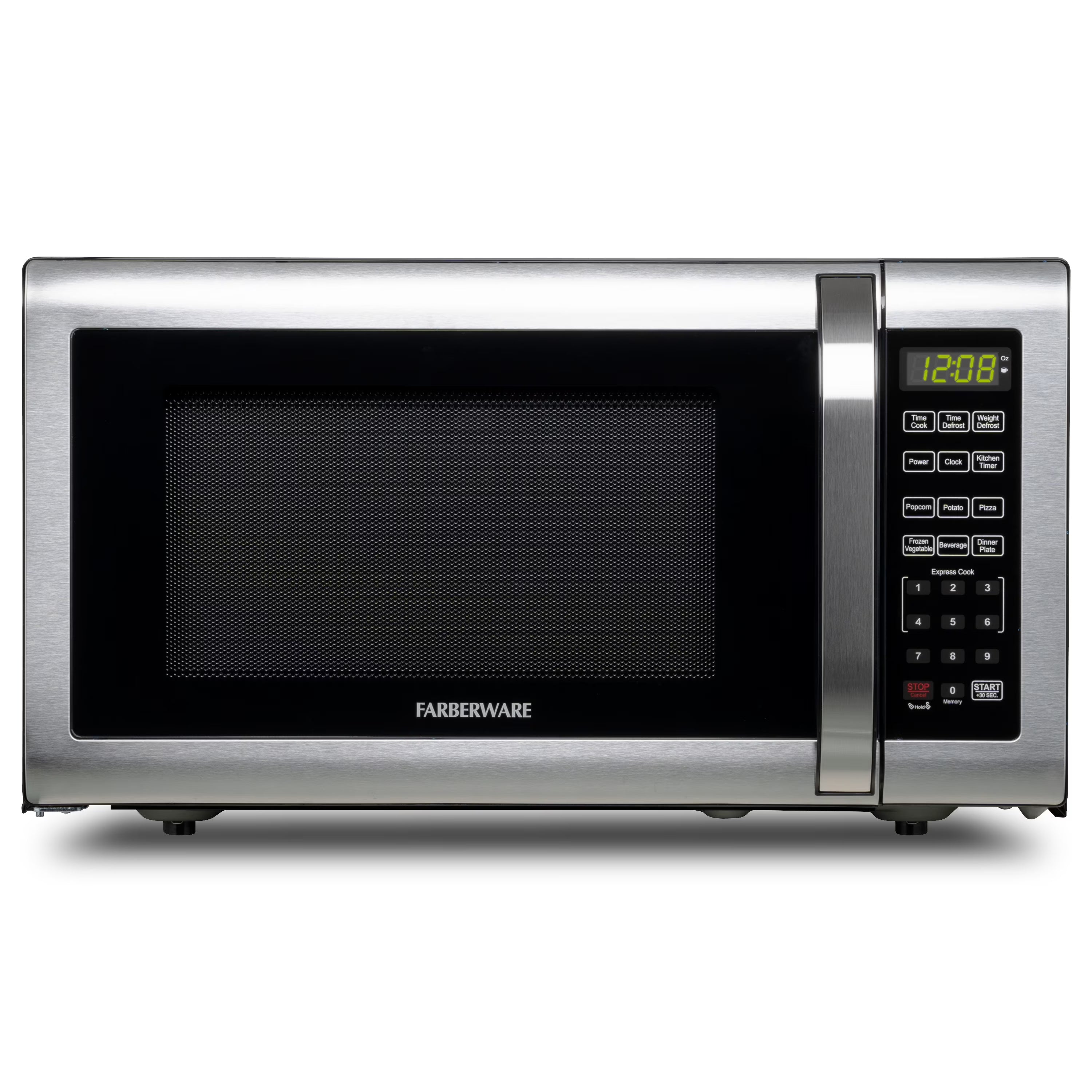 Farberware Countertop Microwave Ov 1100 Watts. 2.2 cu ft - Smart Sensor With LED Lighting and Child Lock - Perfect for Apartments and Dorms - Easy Clean Black Interior. Stainless Steel