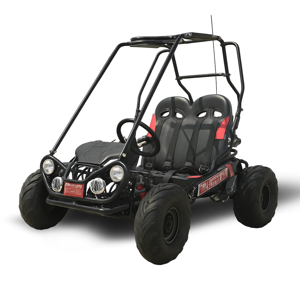 Trailmaster Ultra Mini XRX+ Go Kart Buggy. High Back Seats. Adjustable for Younger Riders. Throttle Limiter and Kill Remote. with Pre-Assembled Version Now! (Plus. Red)