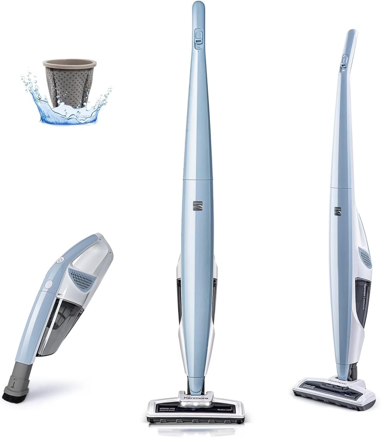 Kenmore DS1030 Lightweight Cordless Stick Vacuum Cleaner. 24V. White. Handvac under 3lbs