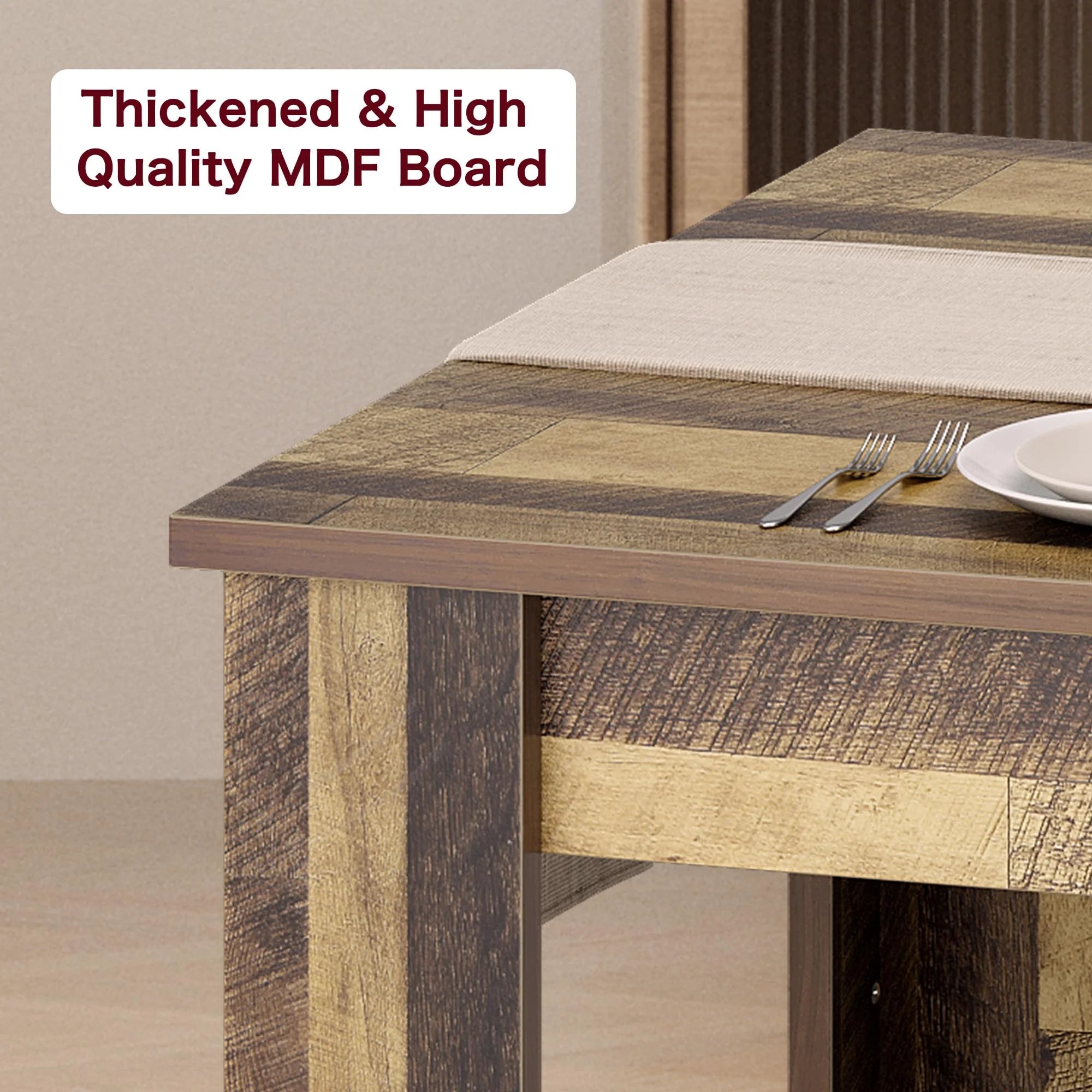 Dining Table for 4-6.63-inch Dining Tables for 4.Farmhouse Kitchen Table with Large Tabletop.Rectangular Dining Room Table.Kitchen Dining Table Dinner Table for Kitchen.Living Room��Only table��