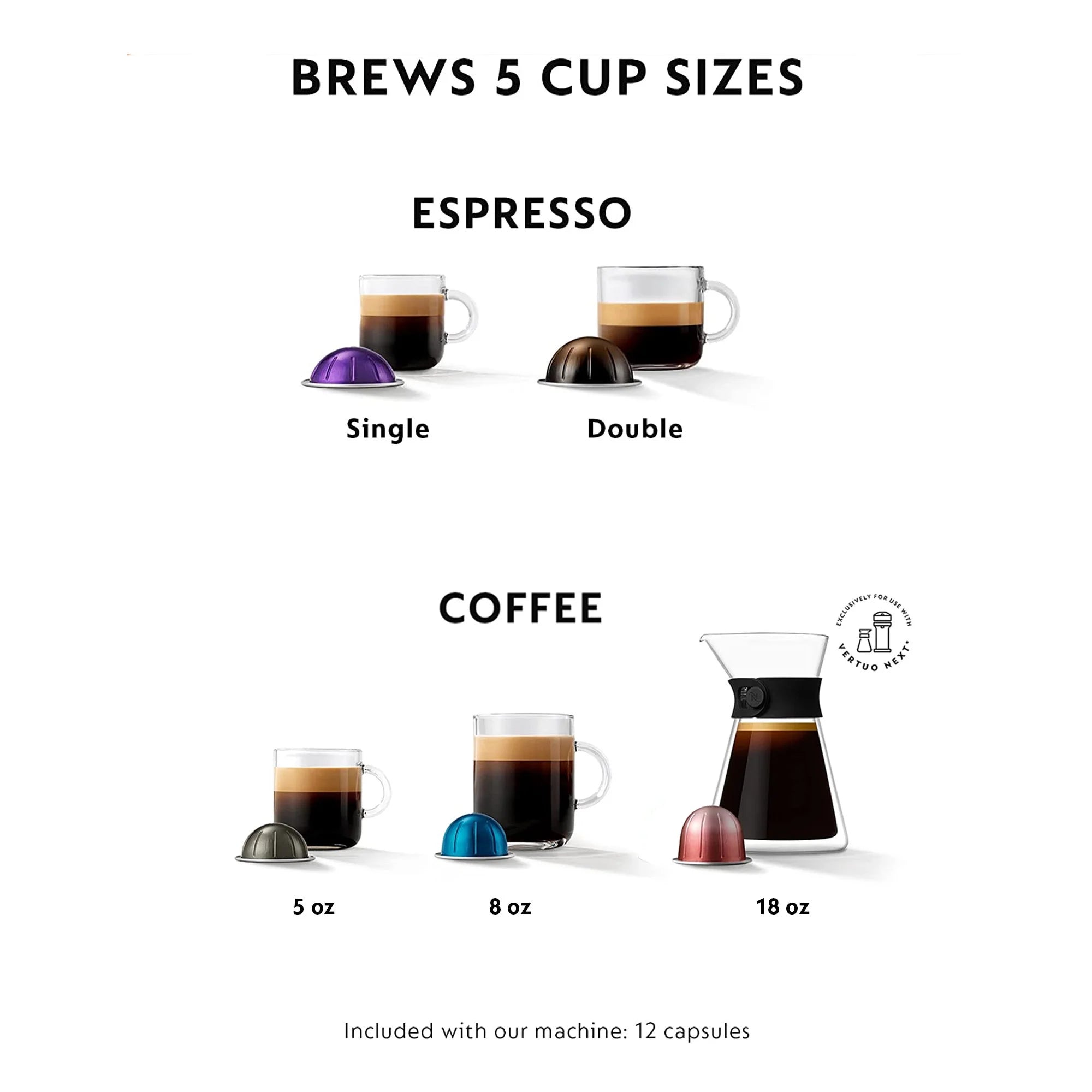 Nespresso New Vertuo Next 19-Bar. 1-Cup Black Espresso Machine
