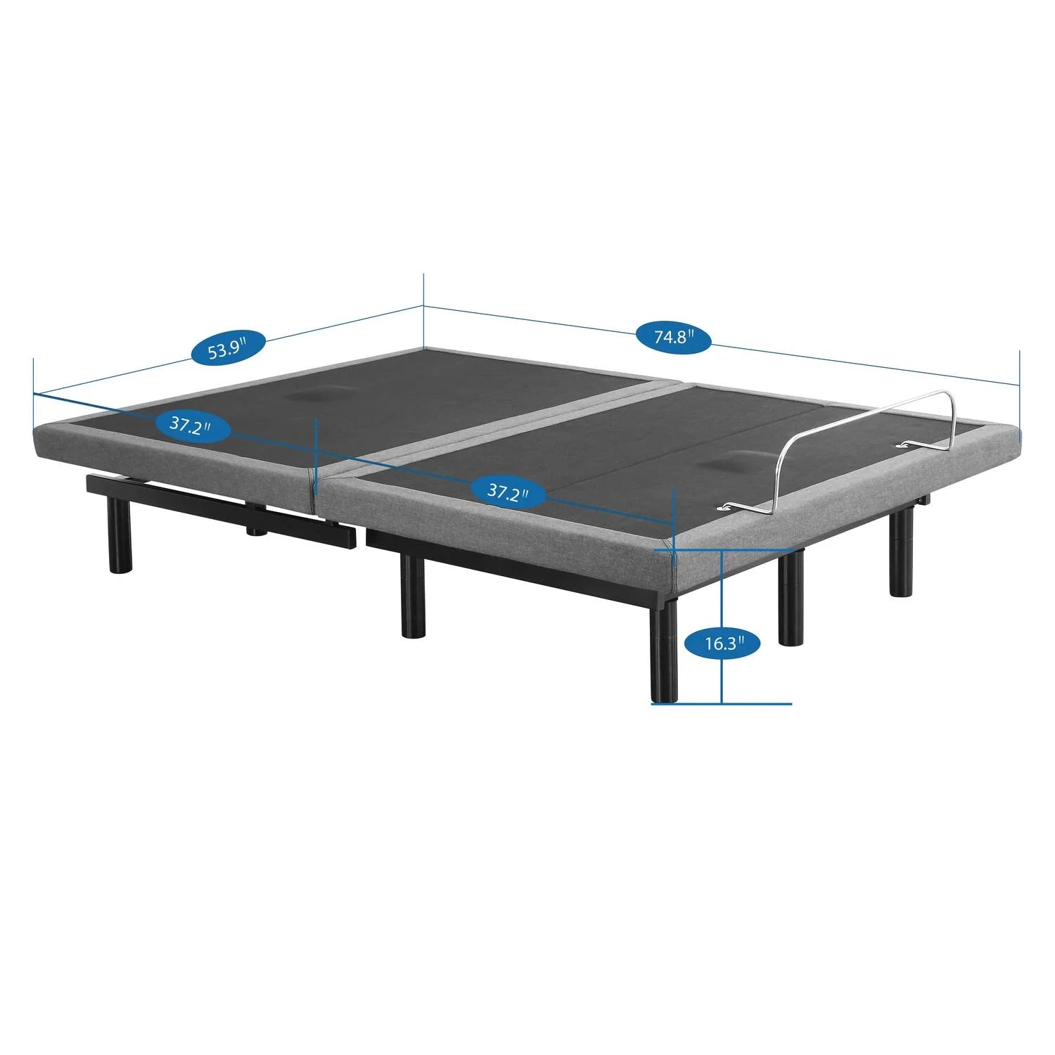 IdealBase Adjustable Bed Frame Twin XL. Massaging Zero Gravity Adjustable Bed Base. Electric Adjustable Beds with 3 Speed Head & Foot Massage. Wireless Remote. 2 USB Ports. 800LBs Capacity Gray