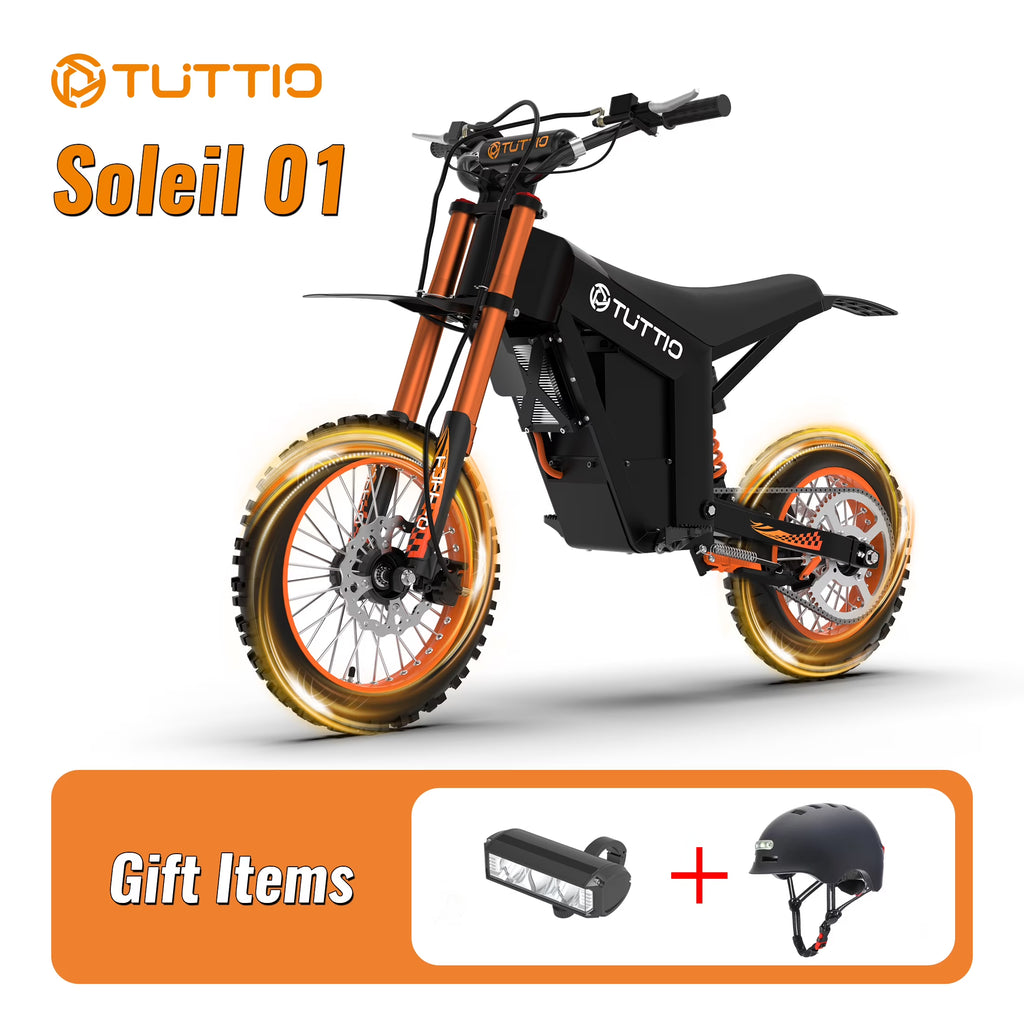 TUTTIO Soleil01 2000W Electric Dirt Bike Adult. 48V 21AH 37MPH. Electric Motorcycle 14&12Tire Off-Road Dirt EBikes Full suspension