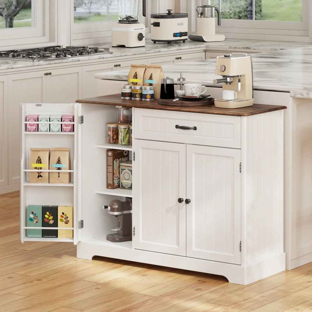 Coffee Bar. Lofka 42 Kitchen Storage Cabinet. Sideboard Buffet Cabinet with 8 Shelves. 1 Drawer