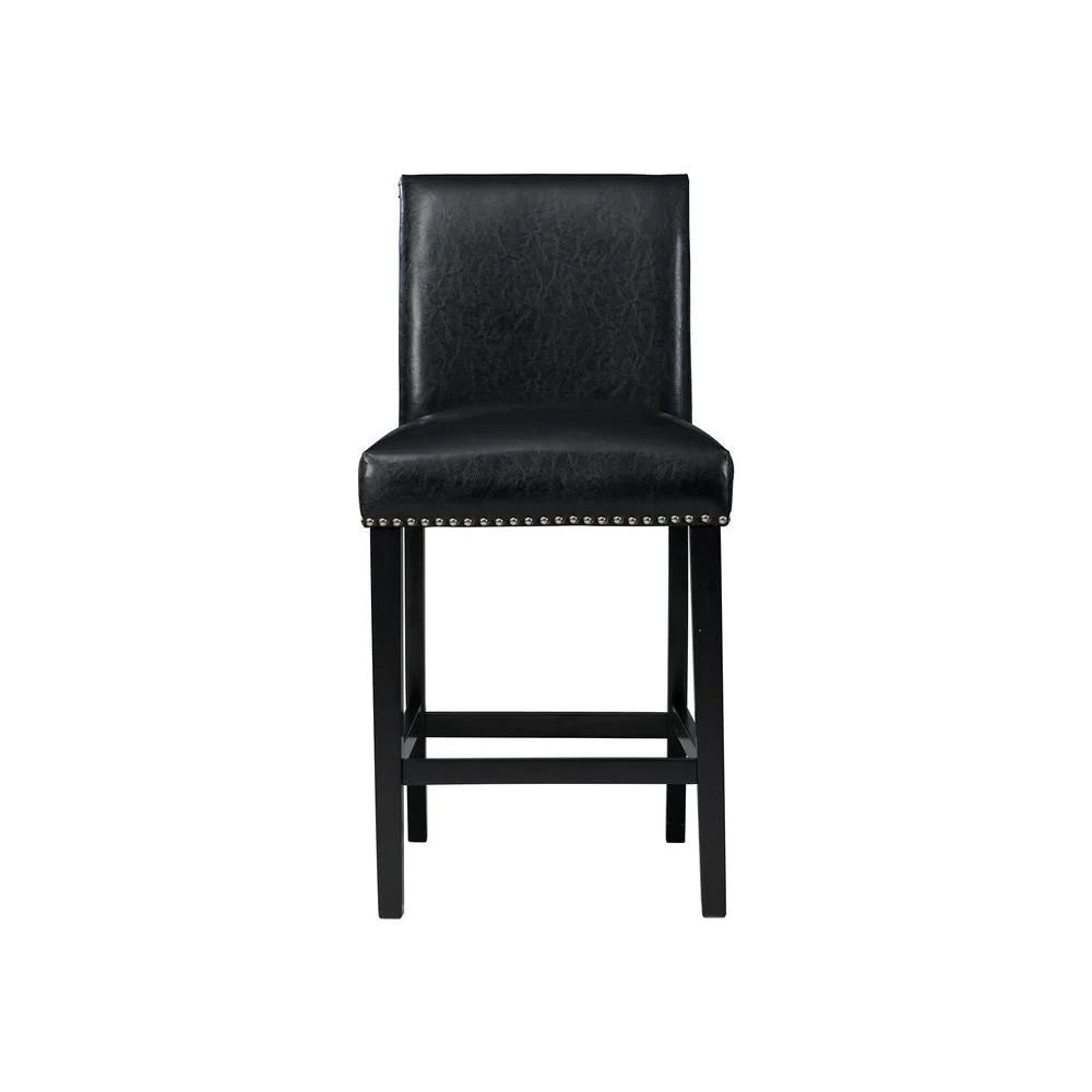 Picket House Celine 5PC Counter Dining Set with 4 Black Faux Leather Chairs