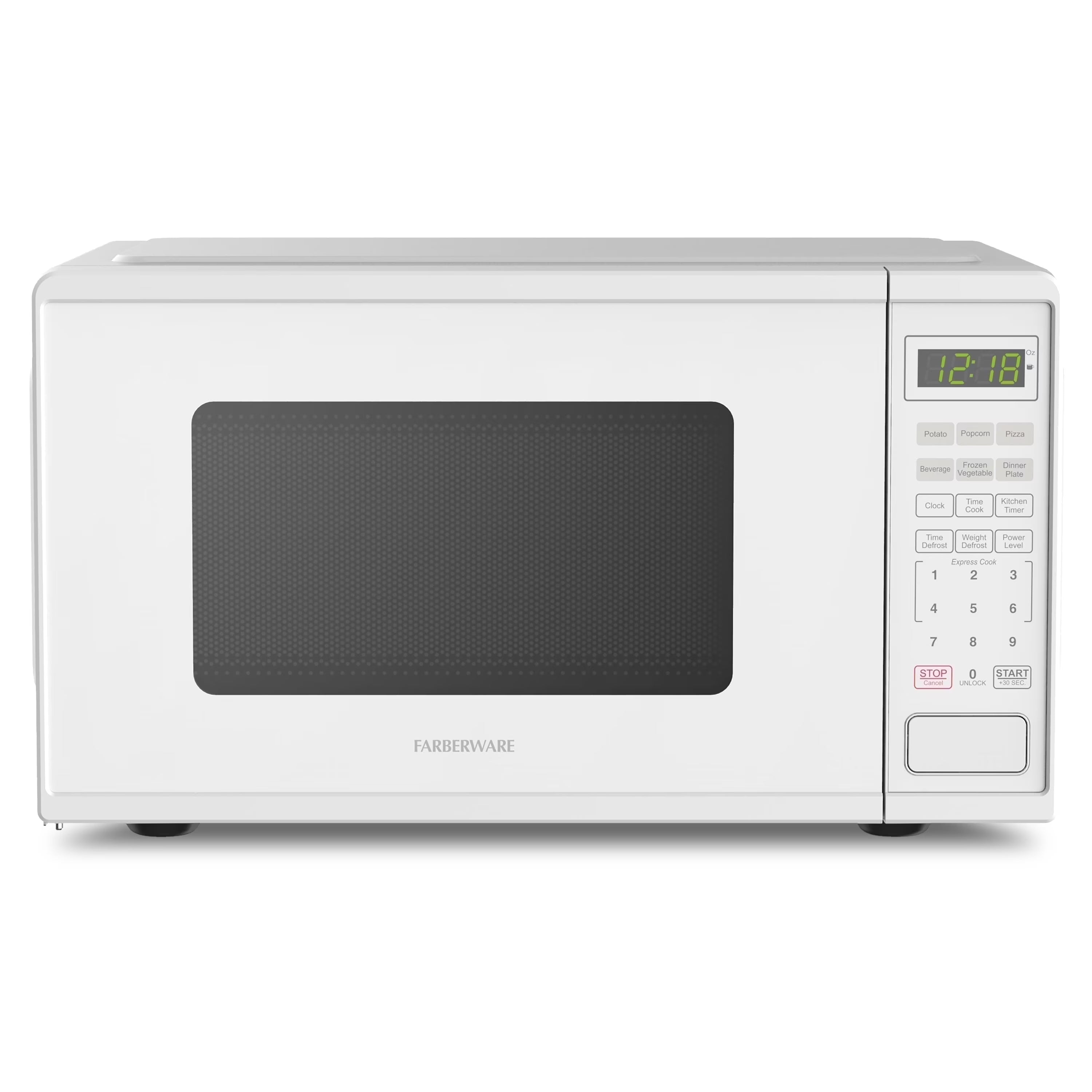 Farberware Countertop Microwave Ov 1100 Watts. 2.2 cu ft - Smart Sensor With LED Lighting and Child Lock - Perfect for Apartments and Dorms - Easy Clean Black Interior. Stainless Steel