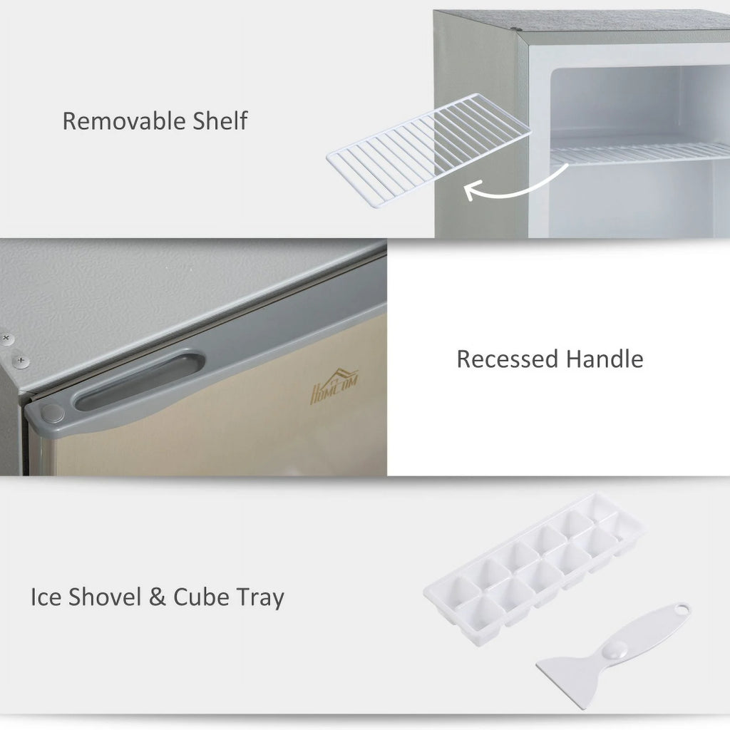 HOMCOM Mini Freezer Countertop. 1.1 Cu.Ft Compact Upright Freezer with Removable Shelves. Reversible Door for Home. Dorm. Apartment and Office. gray  05
