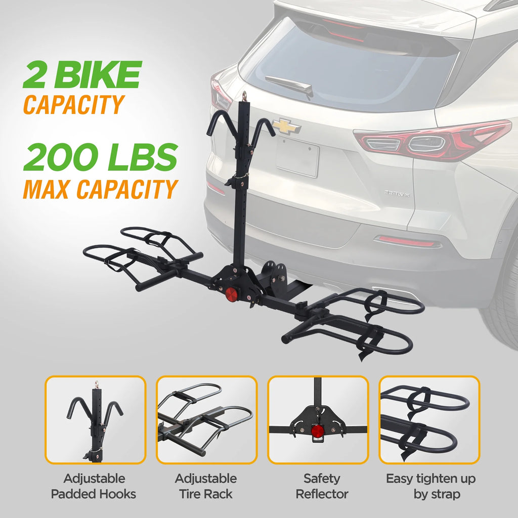Young Electric Ebike Rack. 200lb Capacity. Alloy Steel Hitch Mount. Fits 5-Inch Fat Tire Bikes. 2-Inch Receiver