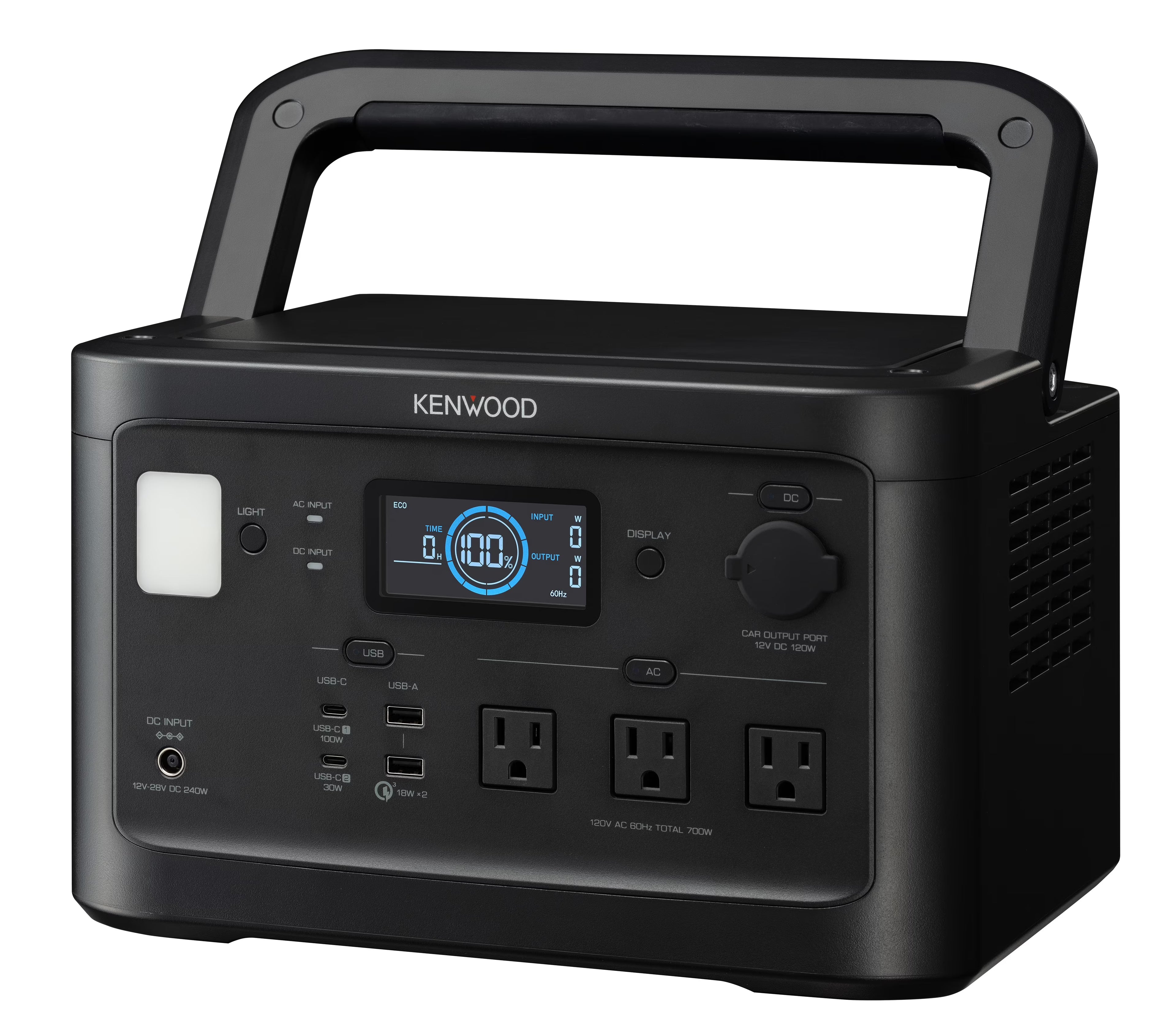 KENWOOD Portable Power Station BN-RK800. 700Wh Backup Lithium Battery. 120V/806W AC Outlets. USB Ports. Automatic Power Supply