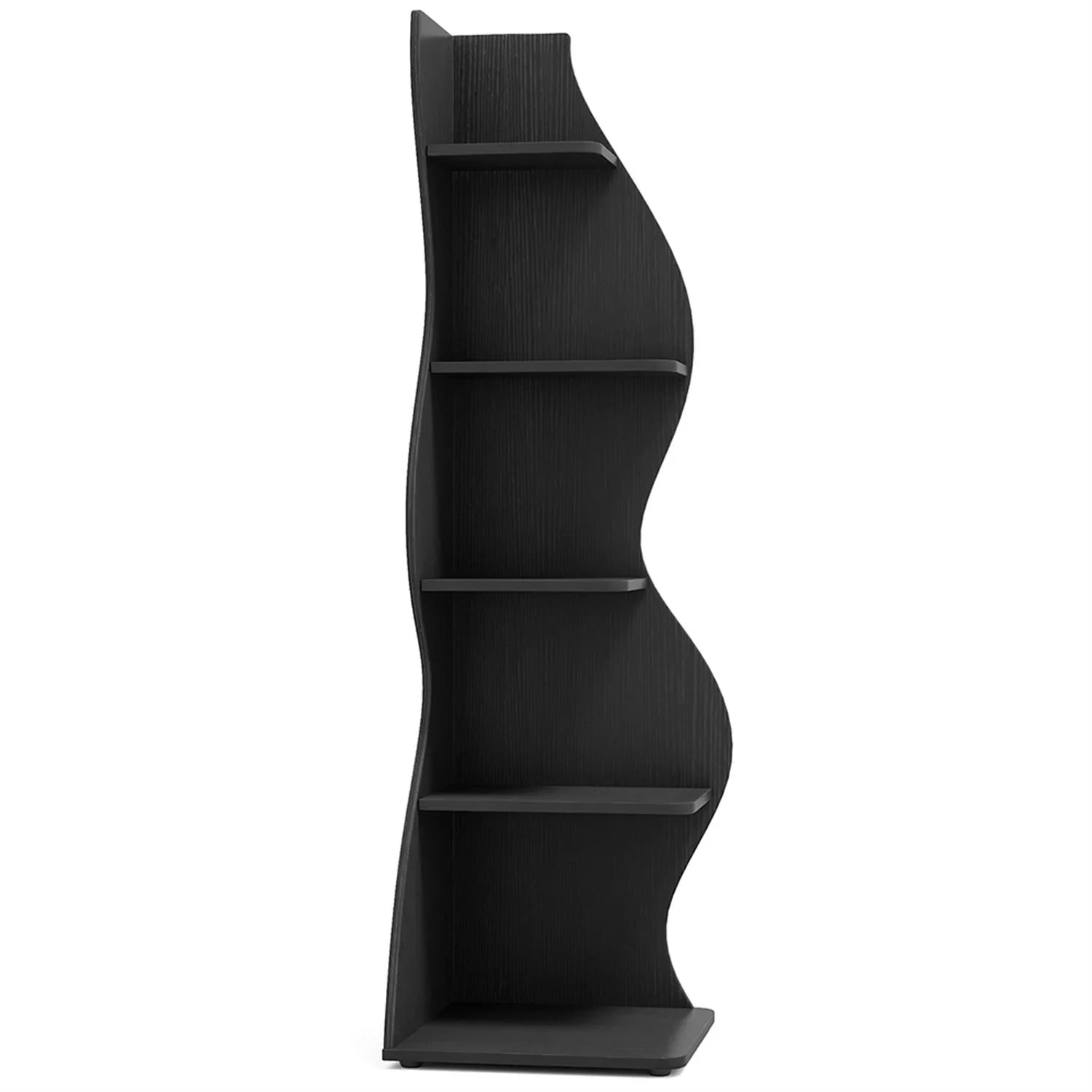 Finihen 5-Tier Corner Bookcase. Wood Bookshelf Storage Organizer. 70 Tall Display Standing Shelf Unit for Bedroom. Living Room. Green
