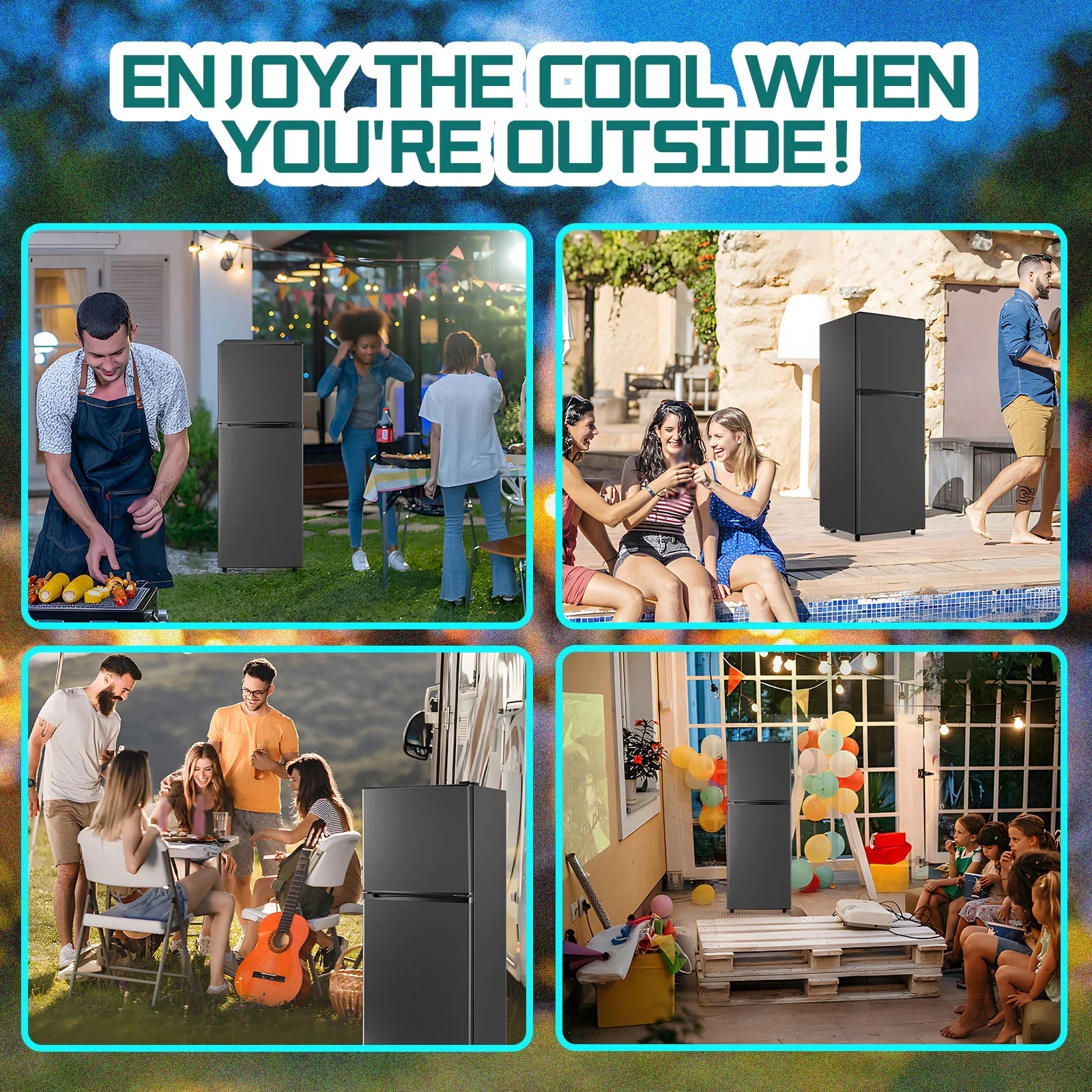 JIEJIA 5.0 Cu.Ft Apartment Size Refrigerators with Separate Freezer. 2 Door Refrigerator. Small Fridge with Freezer. Gray