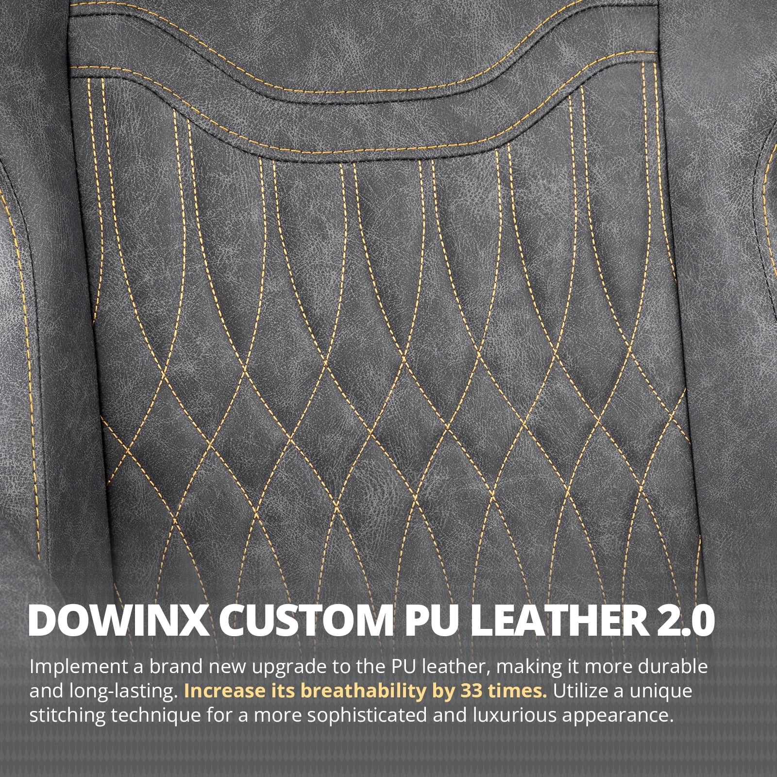 Dowinx Gaming Chair Breathable PU Leather Gamer Chair with Pocket Spring Cushion. Ergonomic Computer Chair with Massage Lumbar Support.Adjustable Swivel Task Chair with Footrest(Brown)