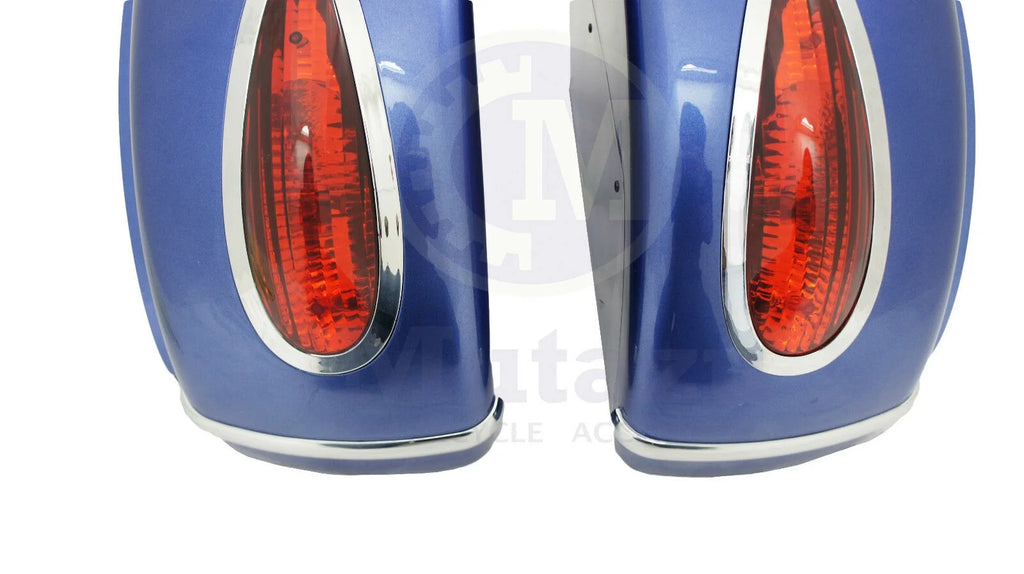 Mutazu Cobalt Blue MU Universal Motorcycle Hard Saddlebags fits most Cruisers