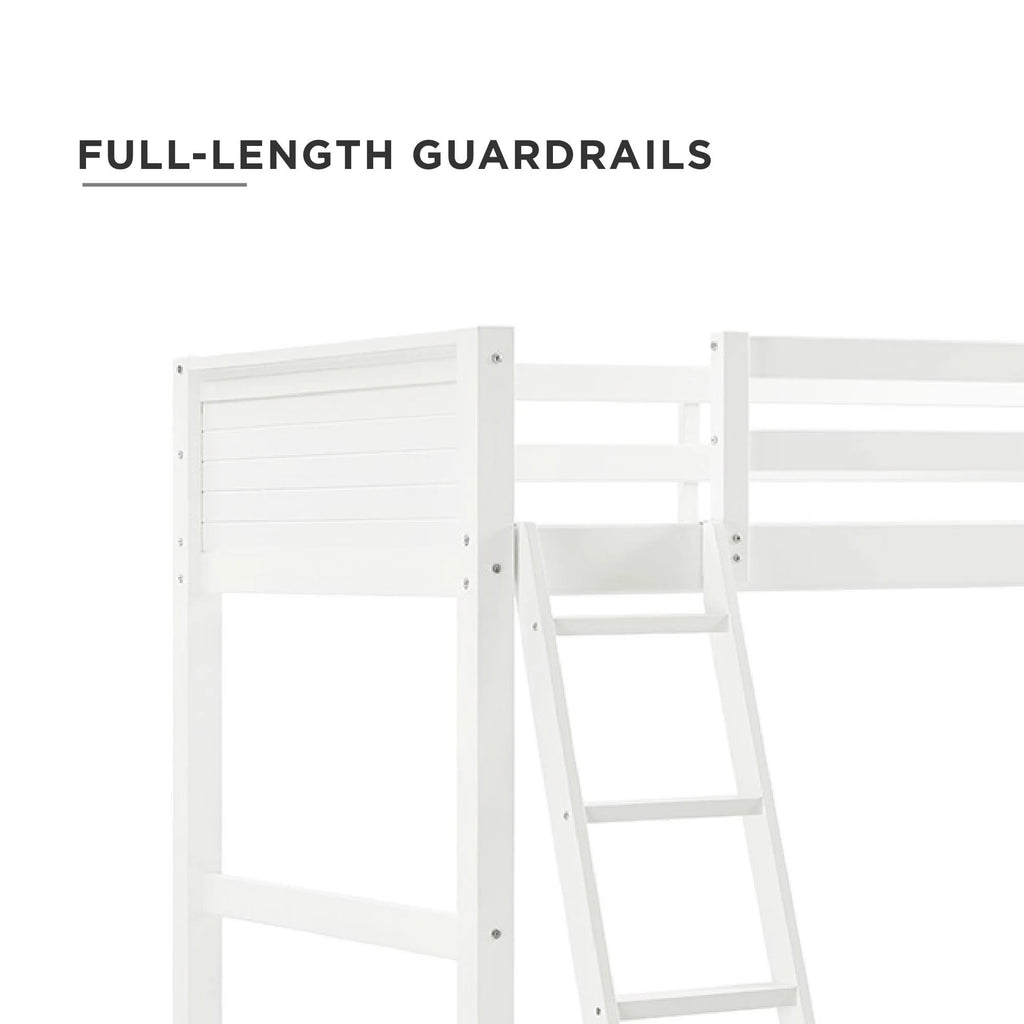 Your Zone Kiarah Twin Loft Bed with Ladder. White