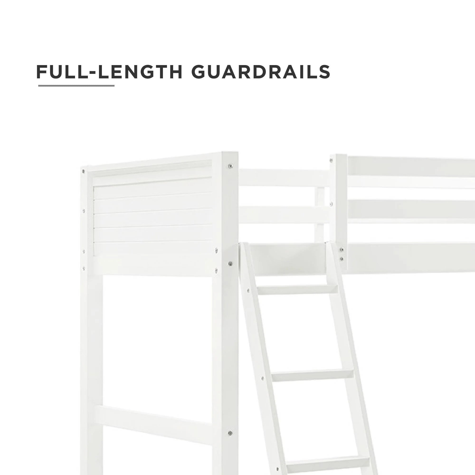 Your Zone Kiarah Twin Loft Bed with Ladder. White