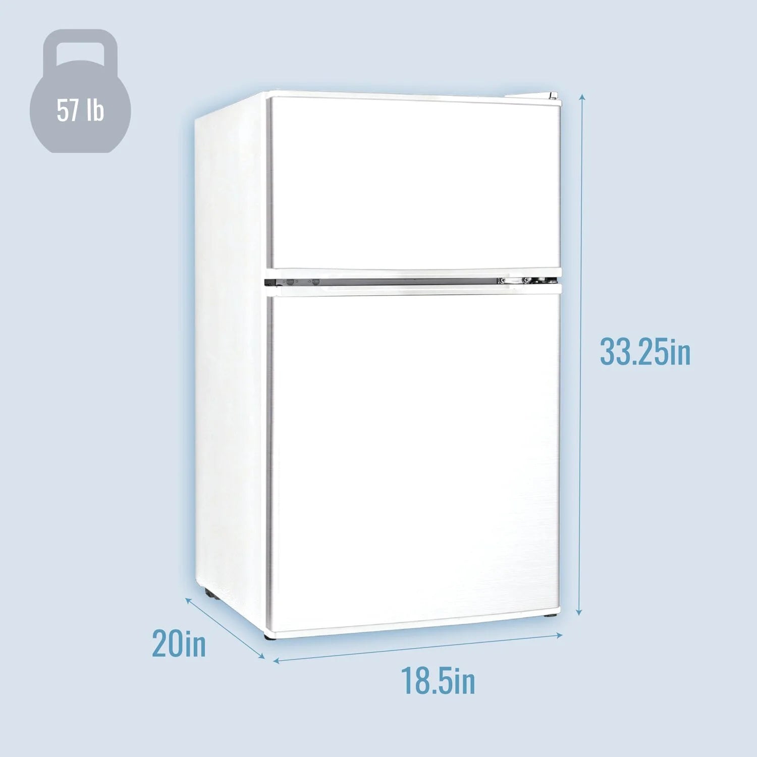 Keystone New Standard 3.1 Cu. ft. 18.5 in W Compact Standard Door Refrigerator/Freezer. White. KSTRC312CW
