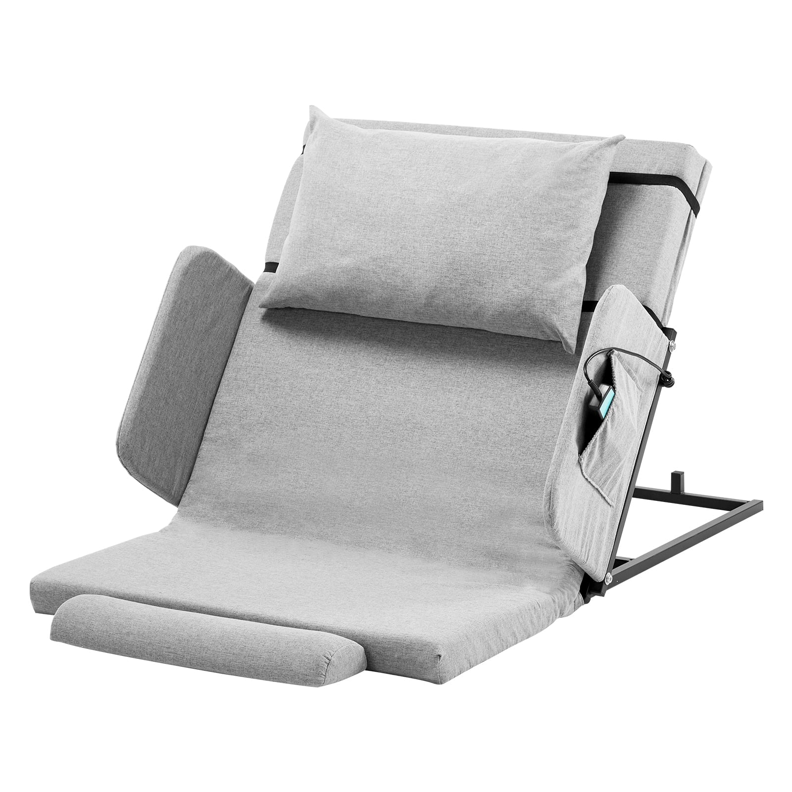 KFFKFF Electric Adjustable Bed Backrest. 300 lbs Capacity. 4-68�� Incline. with Armrest & Storage Pocket. Machine Washable. Ideal for Pregnant Women. Elderly. and Patients