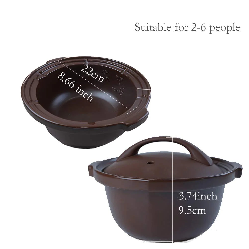 TIANJI Electric Claypot Crock Pot Stew Pot Rice Cooker Ceramic Soup Porridge Maker 3L.24h Pre-set