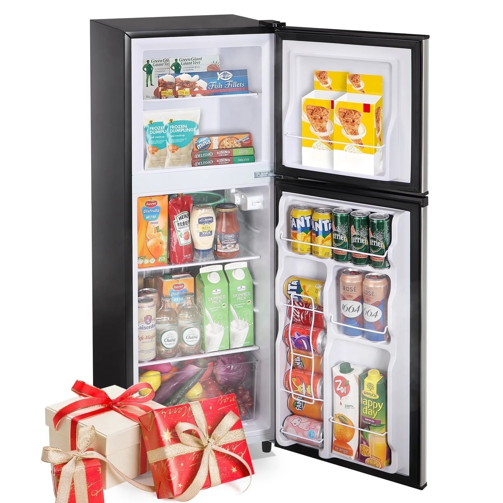 WANAI 4.5 Cu.ft Large Size Mini Fridge with Adjustable Thermostat. Compact Refrigerator Silver. New