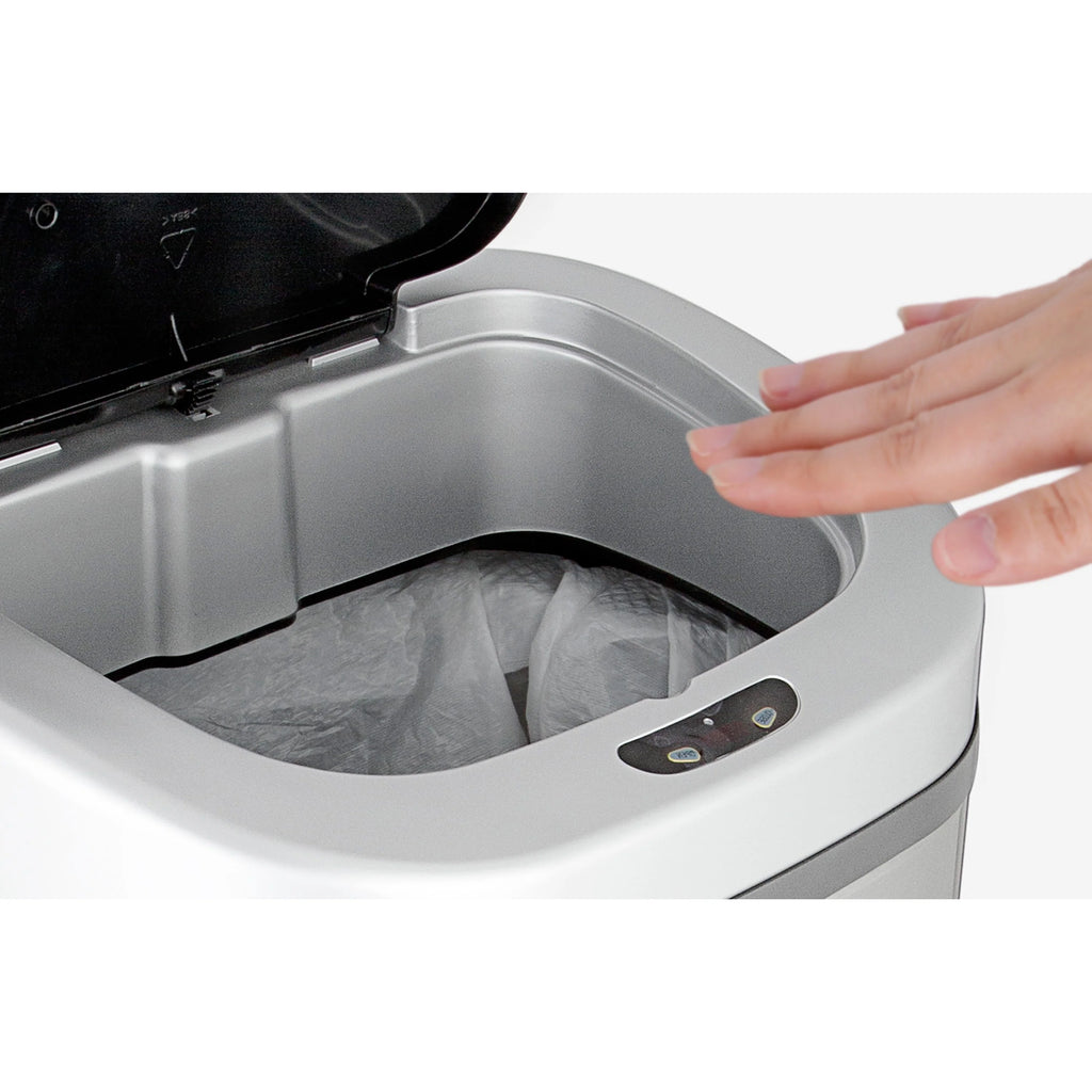 Nine Stars Automatic Trash Can. 21 Gallon Stainless Steel. Motion Sensor Hands Free Soft Close Lid Garbage Bin. Silver