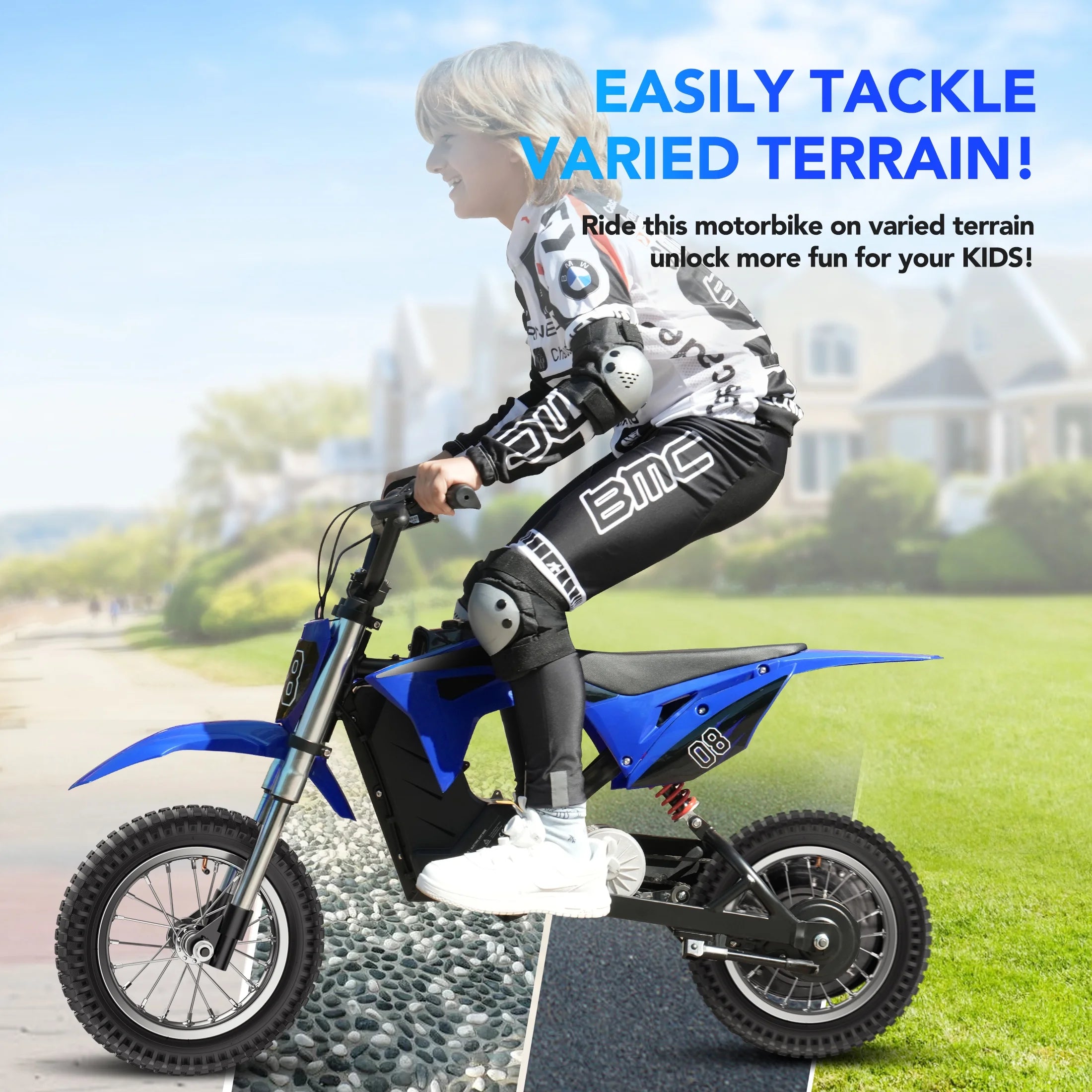 36V Kids Electric Dirt Bike.Fast Speed Electric Motorcycle Up to 16 MPH & 10 Miles Long-Range. 3-Speed Modes. Twist Grip Throttle. Dual Suspension & Brakes for Kids Ages 5-10 Ride on Toys