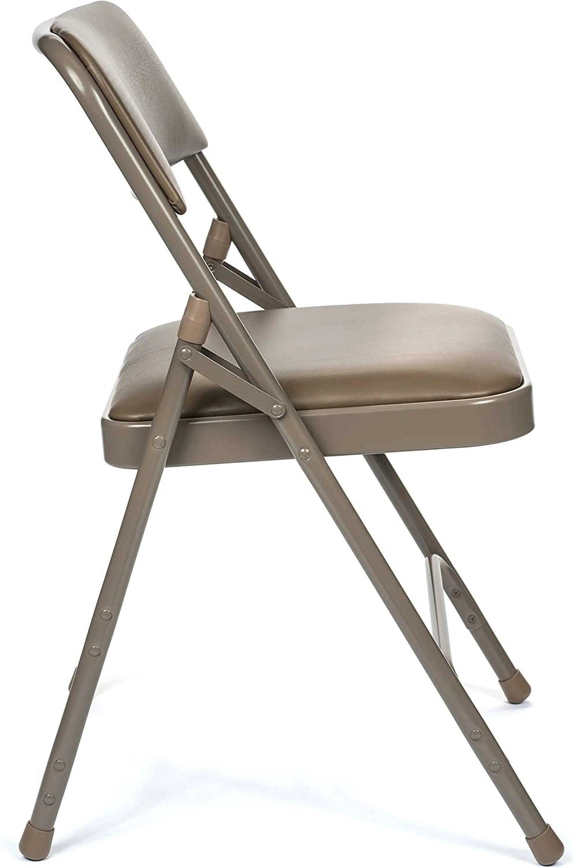 5pc. XL Series 4 Folding Card Table and Triple Braced Vinyl Padded Chair Set. Commercial Quality. Beige. 30