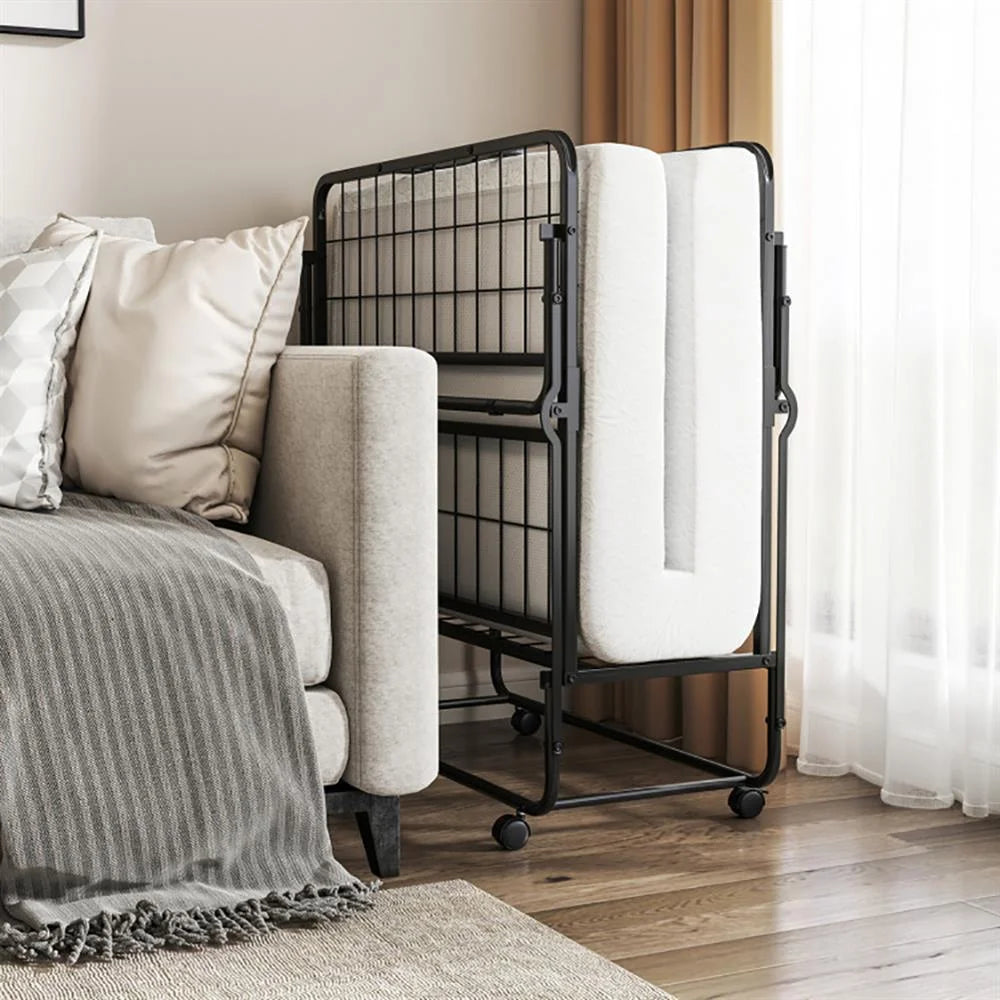 Kepooman Twin Size Folding Bed with Memory Foam Mattress and Heavy-duty Metal Frame