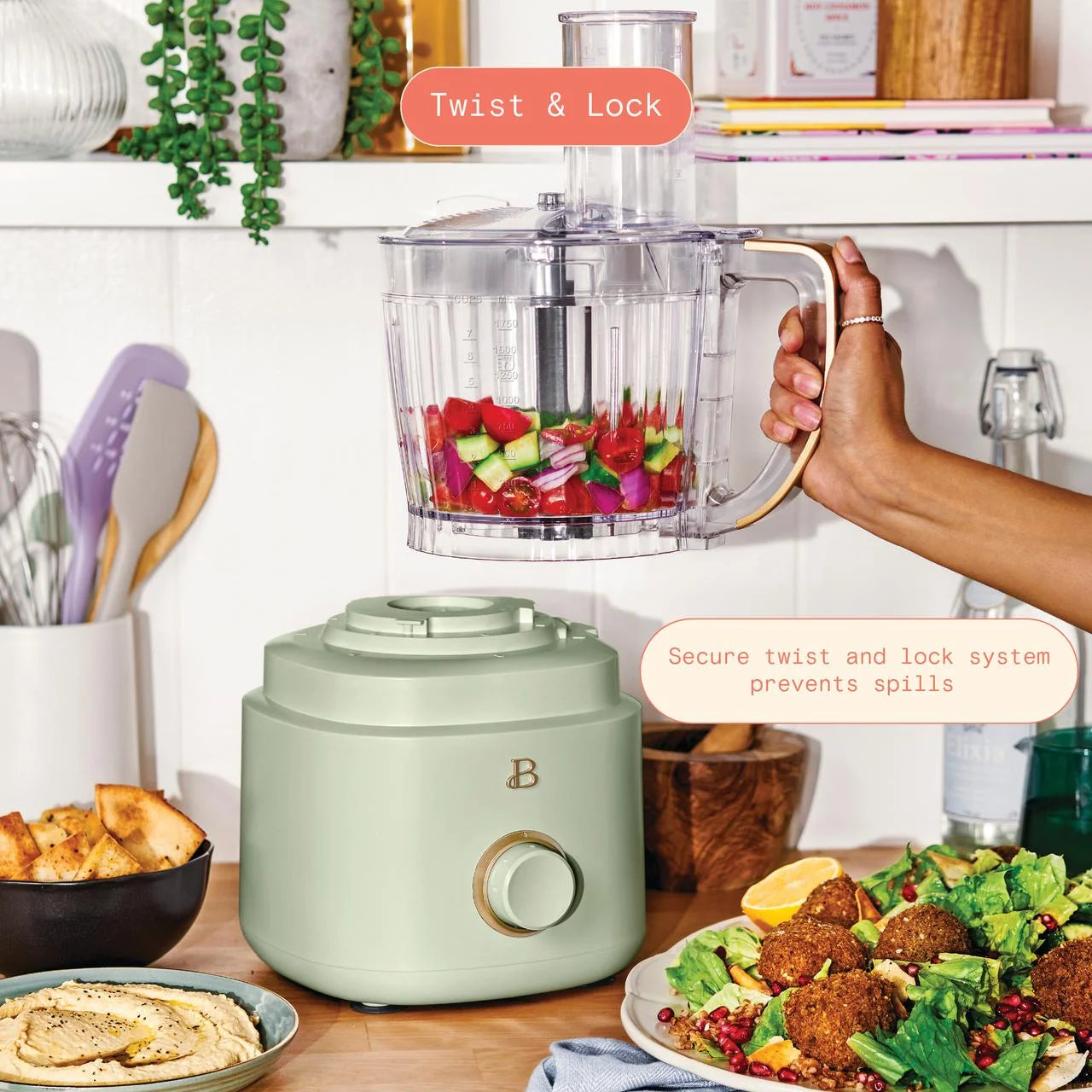 Beautiful 10-Cup Food Processor with Accessories. White Icing by Drew Barrymore