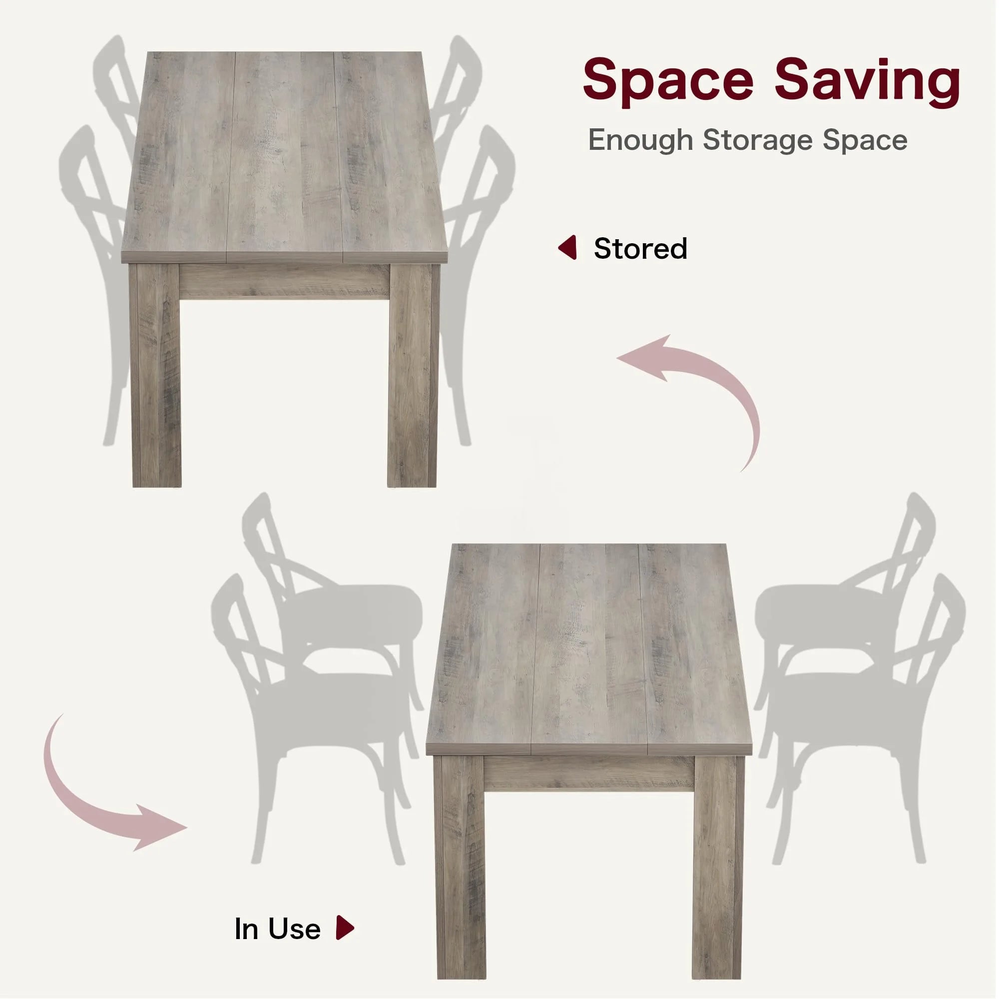 Dining Table for 4-6.63-inch Dining Tables for 4.Farmhouse Kitchen Table with Large Tabletop.Rectangular Dining Room Table.Kitchen Dining Table Dinner Table for Kitchen.Living Room��Only table��