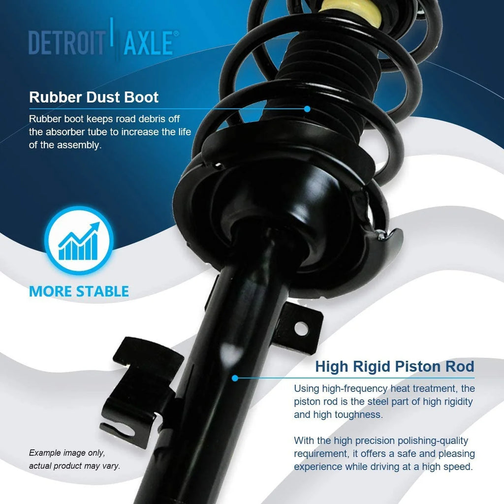 Detroit Axle - Front Struts for 2004-2013 Mazda 3. 2006-2010 Mazda 5 Complete 2 Front Struts with Coil Spring 2005 2007 2008 2009 Replacement Quick Install Ready Struts Assembly