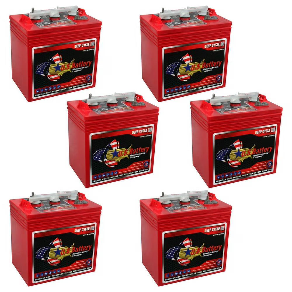 US2200XC Replaces T-105 6V Volt Deep Cycle Golf Cart. Solar. Marine. RV and Industrial Use Batteries - 6 Pack