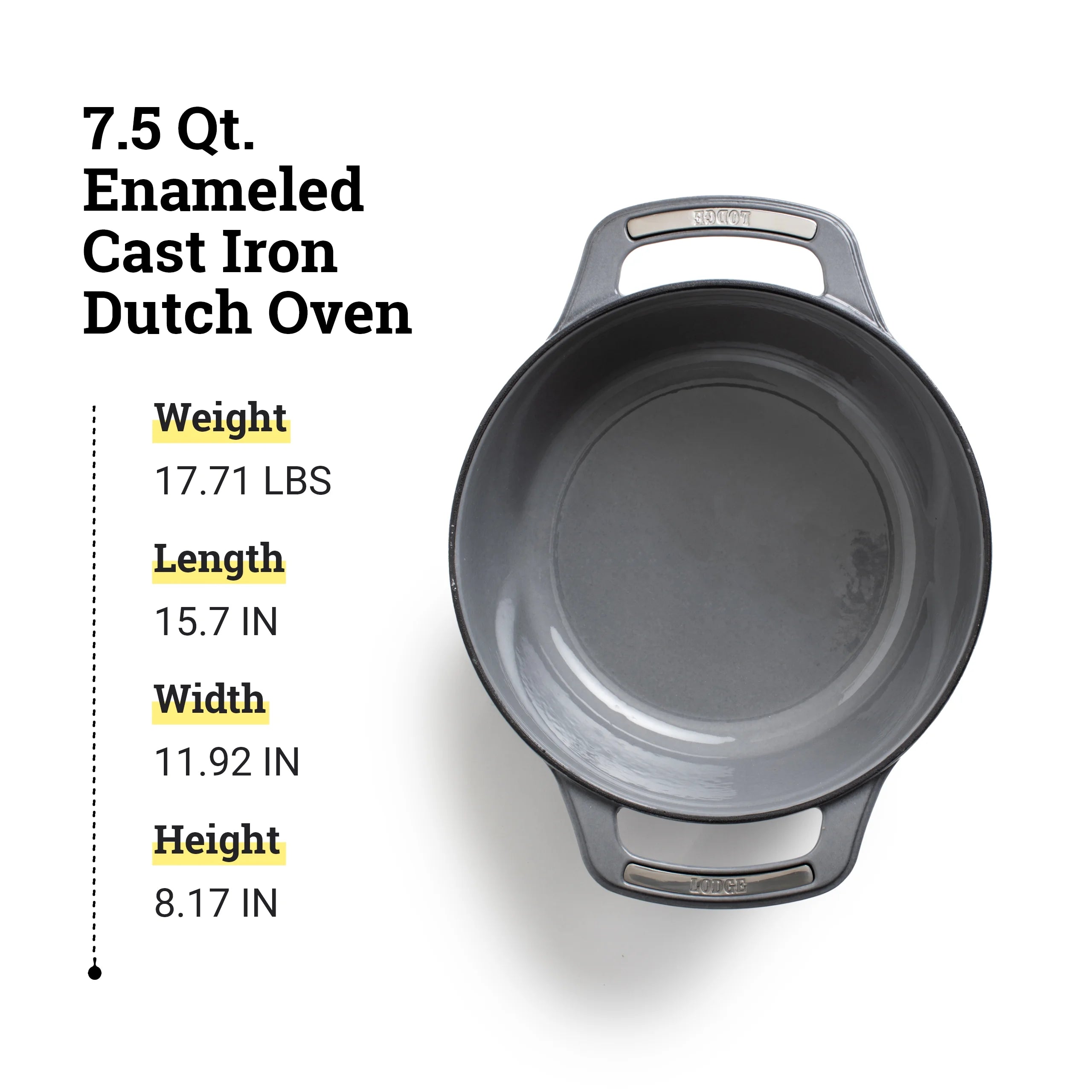 Lodge USA Enamel Dutch Oven 7.5 qt.. Moonstruck