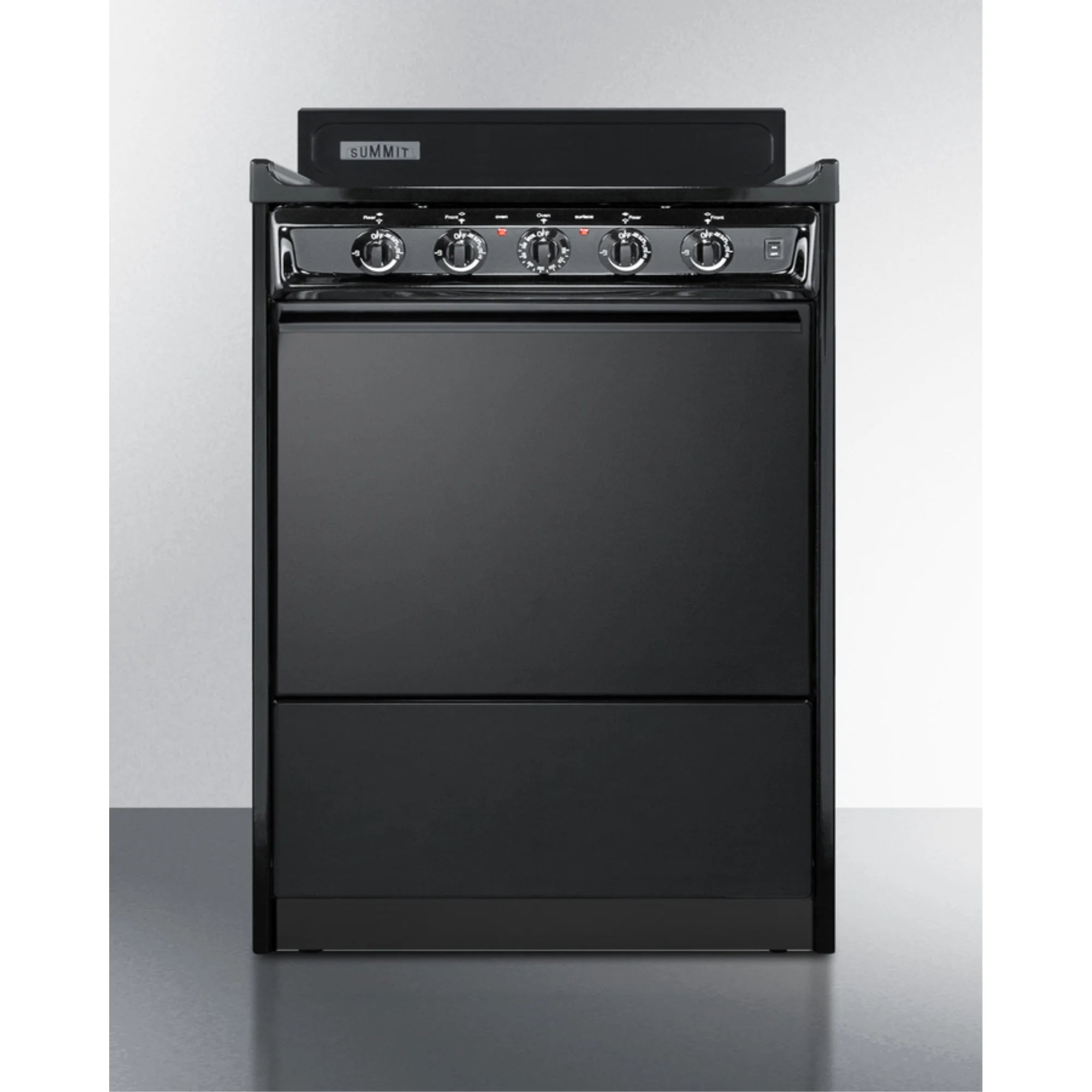 24 wide electric coil range in black