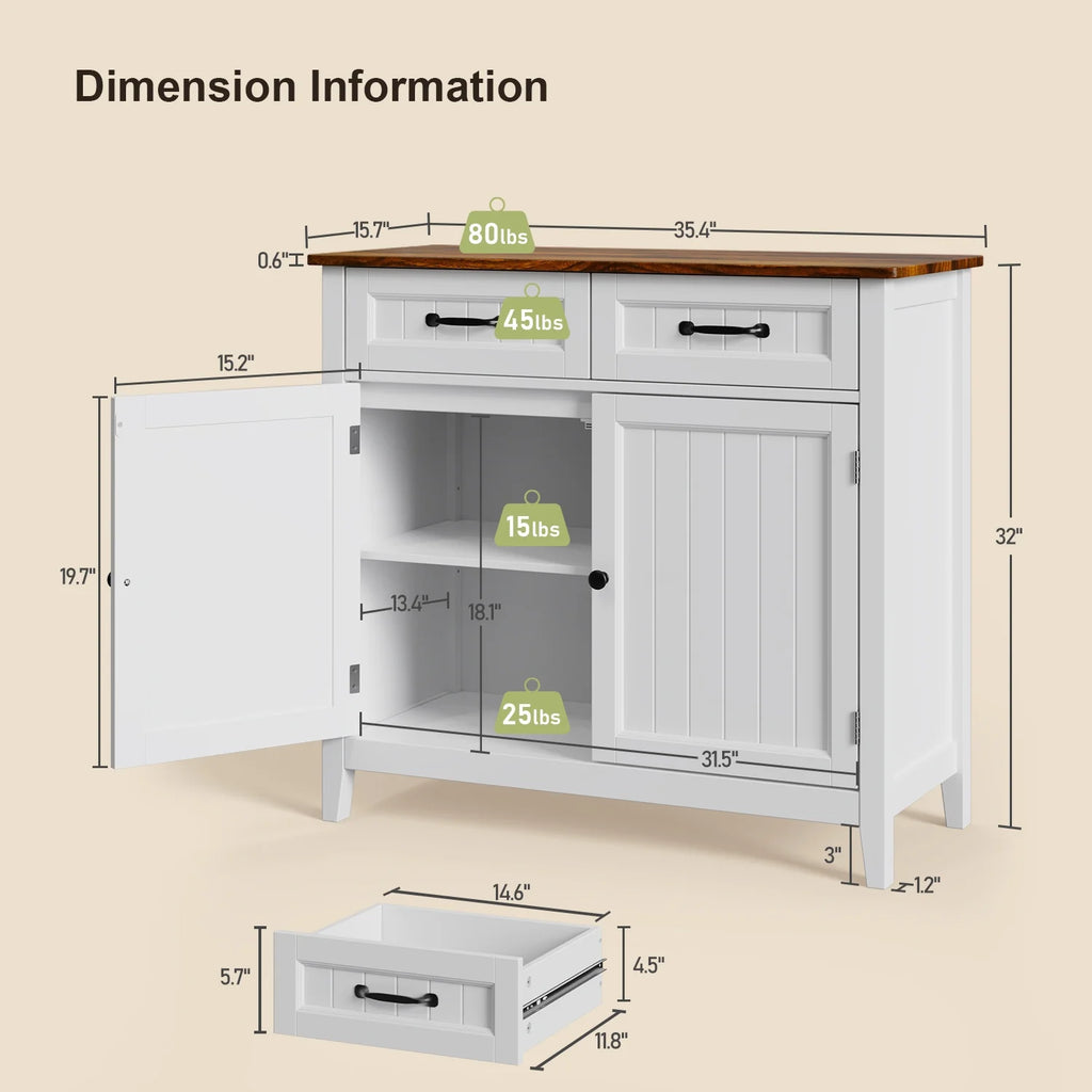 Coffee Bar. Lofka 42 Kitchen Storage Cabinet. Sideboard Buffet Cabinet with 8 Shelves. 1 Drawer