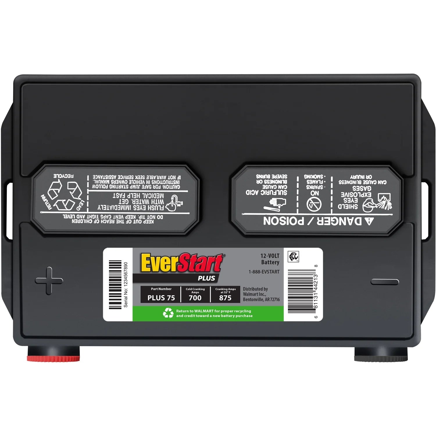 EverStart Plus Lead Acid Automotive Battery. Group Size 75 12 Volt. 700 CCA