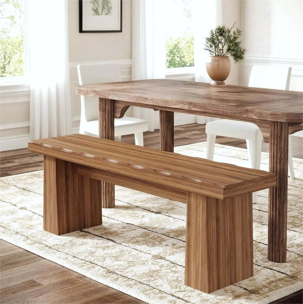 Fnova 48 Wooden Two - Person Backless Entryway Bench with Under - Bench Storage for Outdoor Garden. Living Room. Bedroom. Dining Room. Hallway